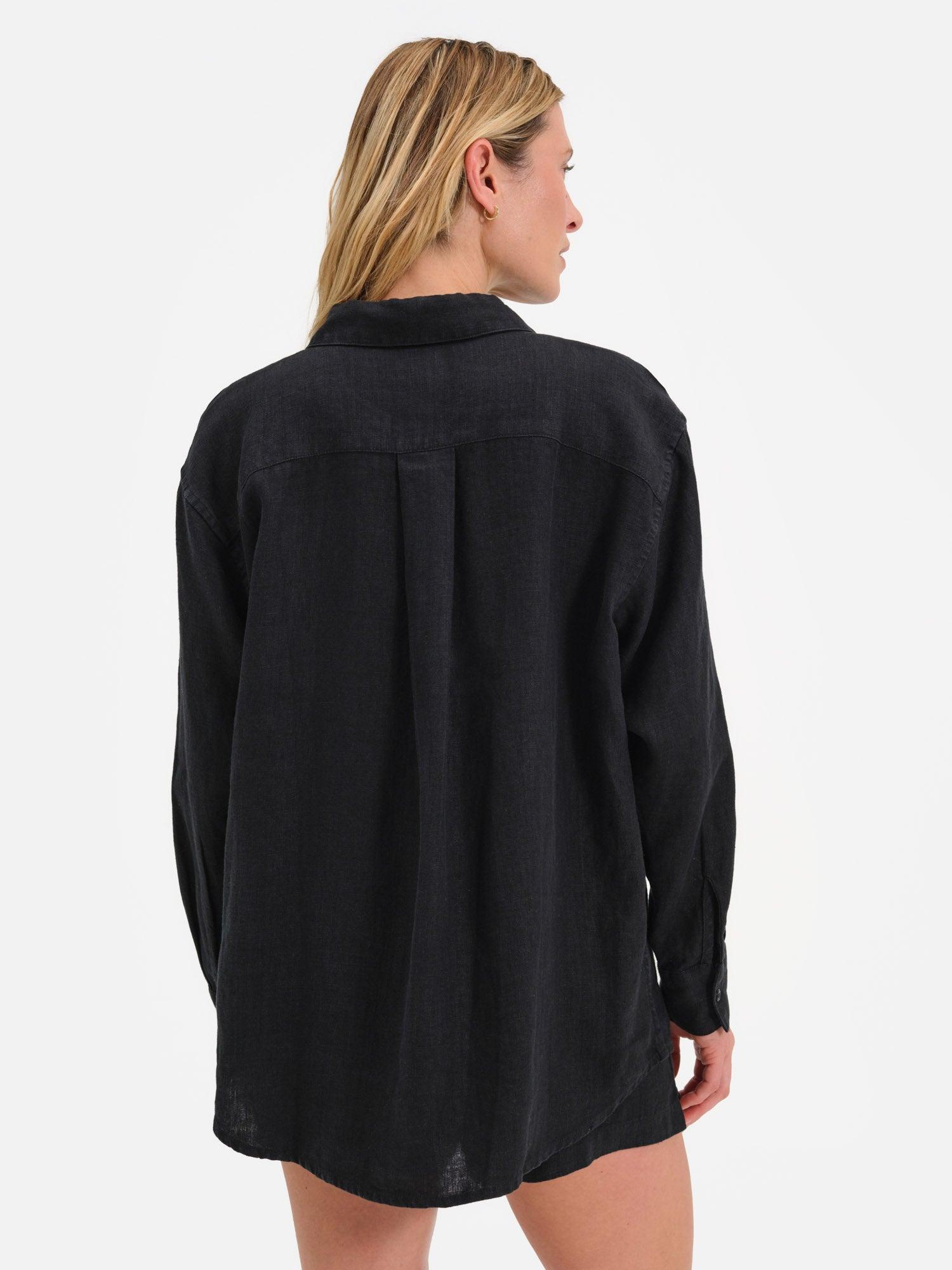 Organic Linen Oversized Button Down Female Product Image