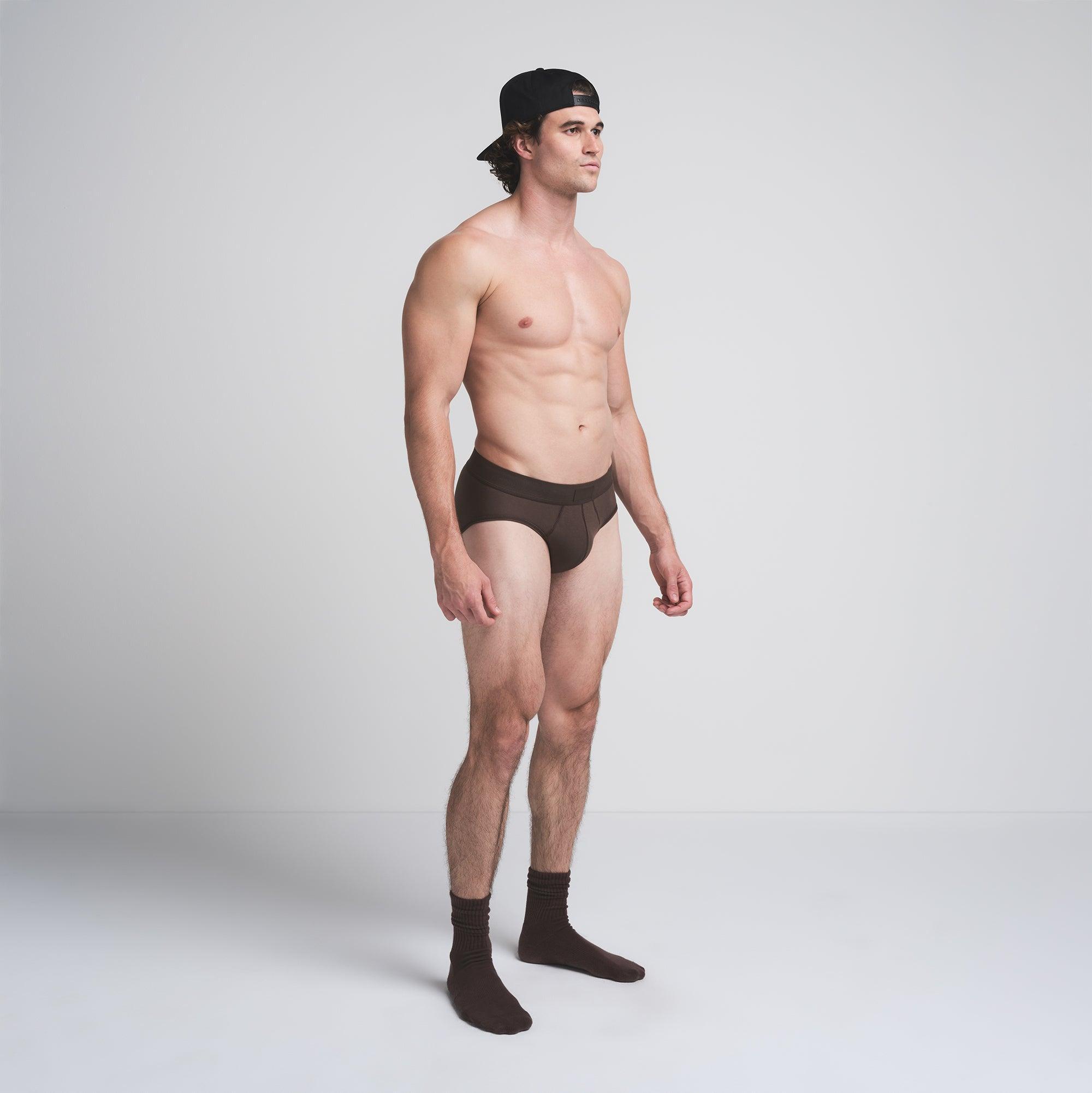 SKIMS COTTON MENS BRIEF 3-PACK | DARK SEPIA MULTI Product Image