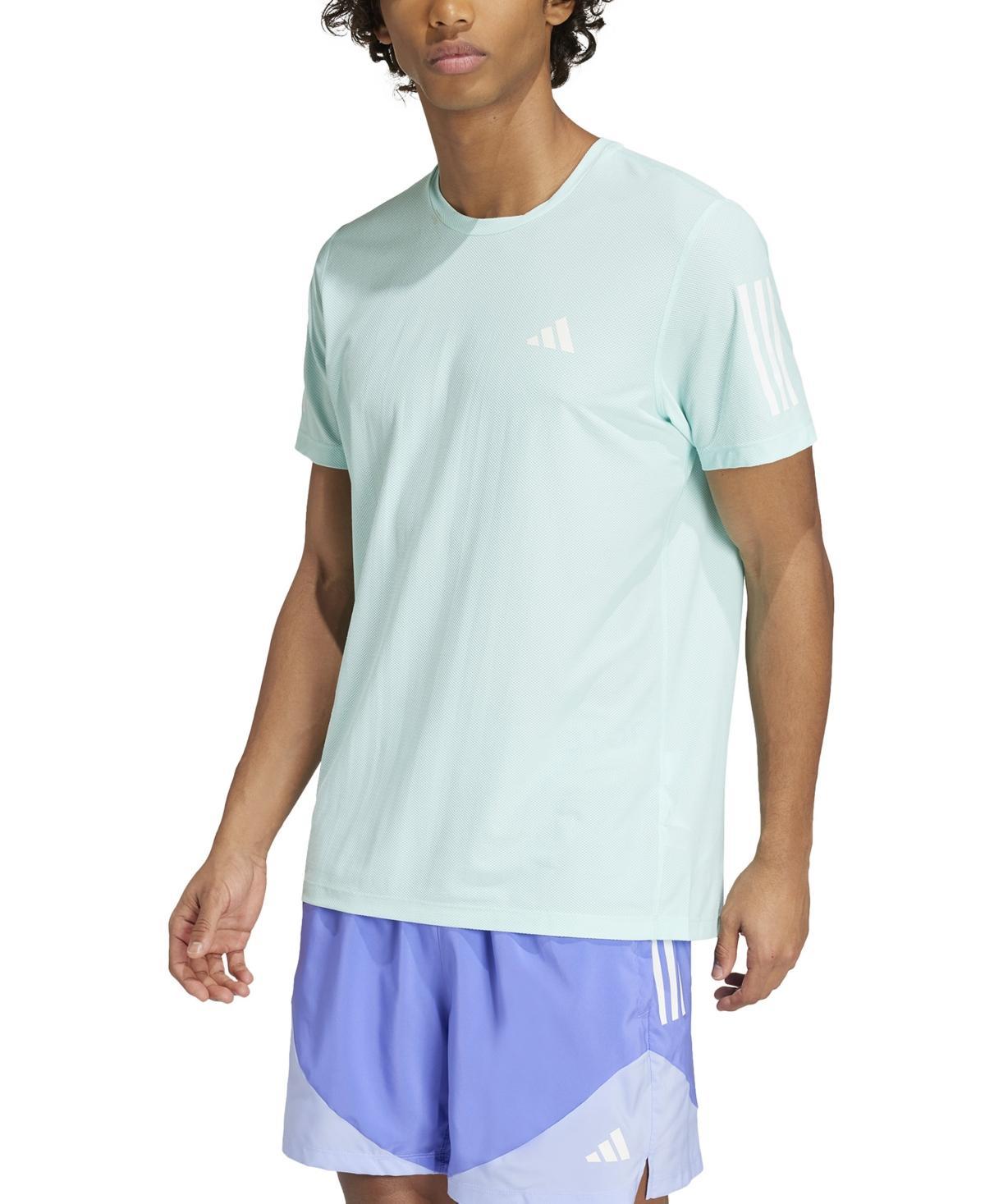 Men's adidas Own The Run Short Sleeve Tee, Size: Medium, Dark Blue Product Image