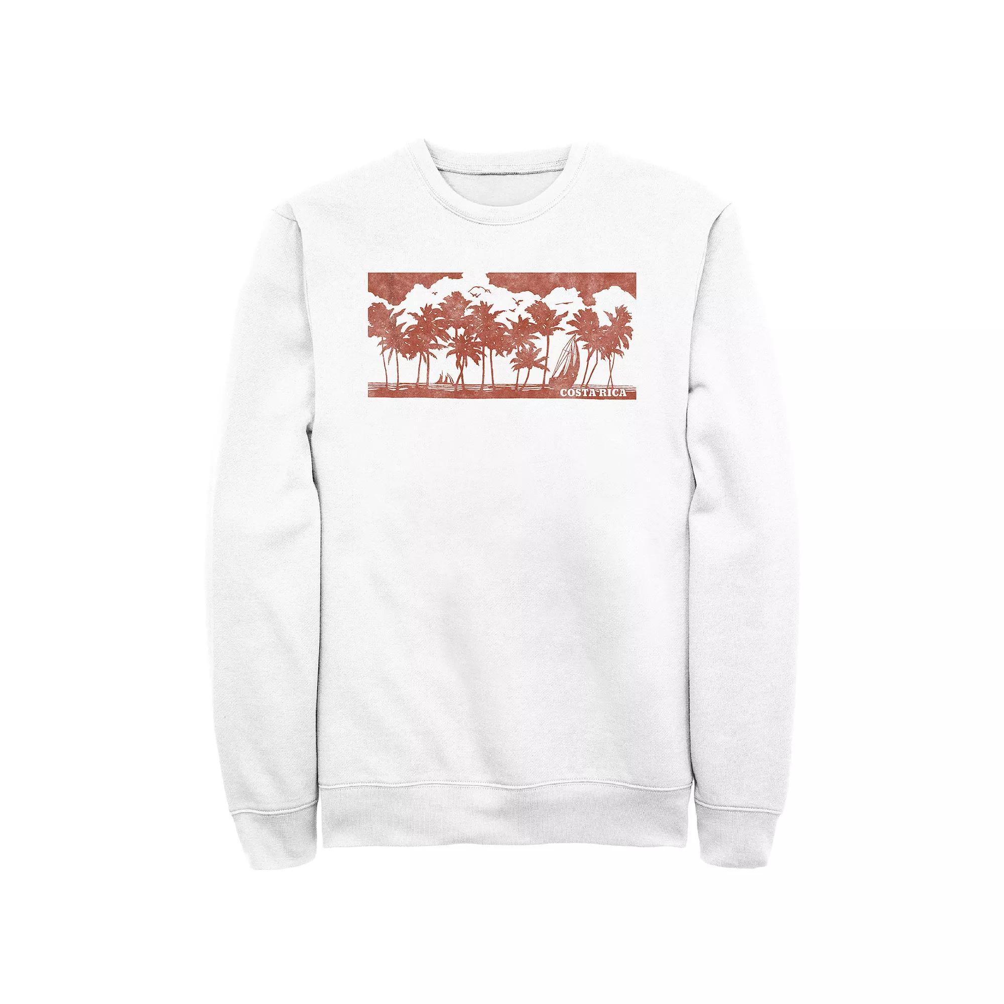 Men's Costa Rica Silhouette Skyline Sweatshirt, Size: XL, White Product Image