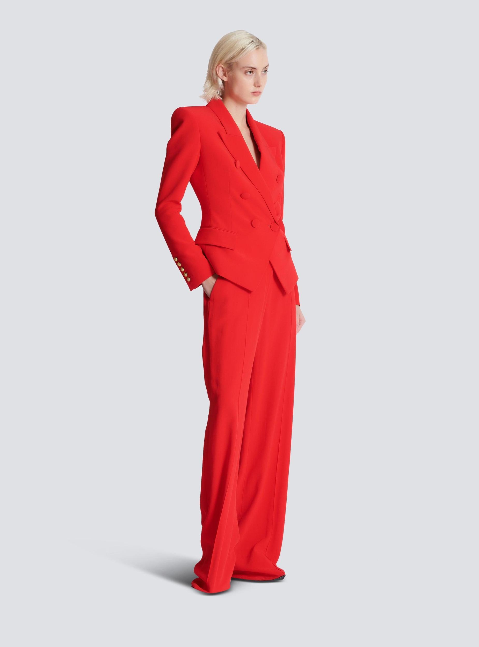 Fitted crepe 6-button jacket Product Image
