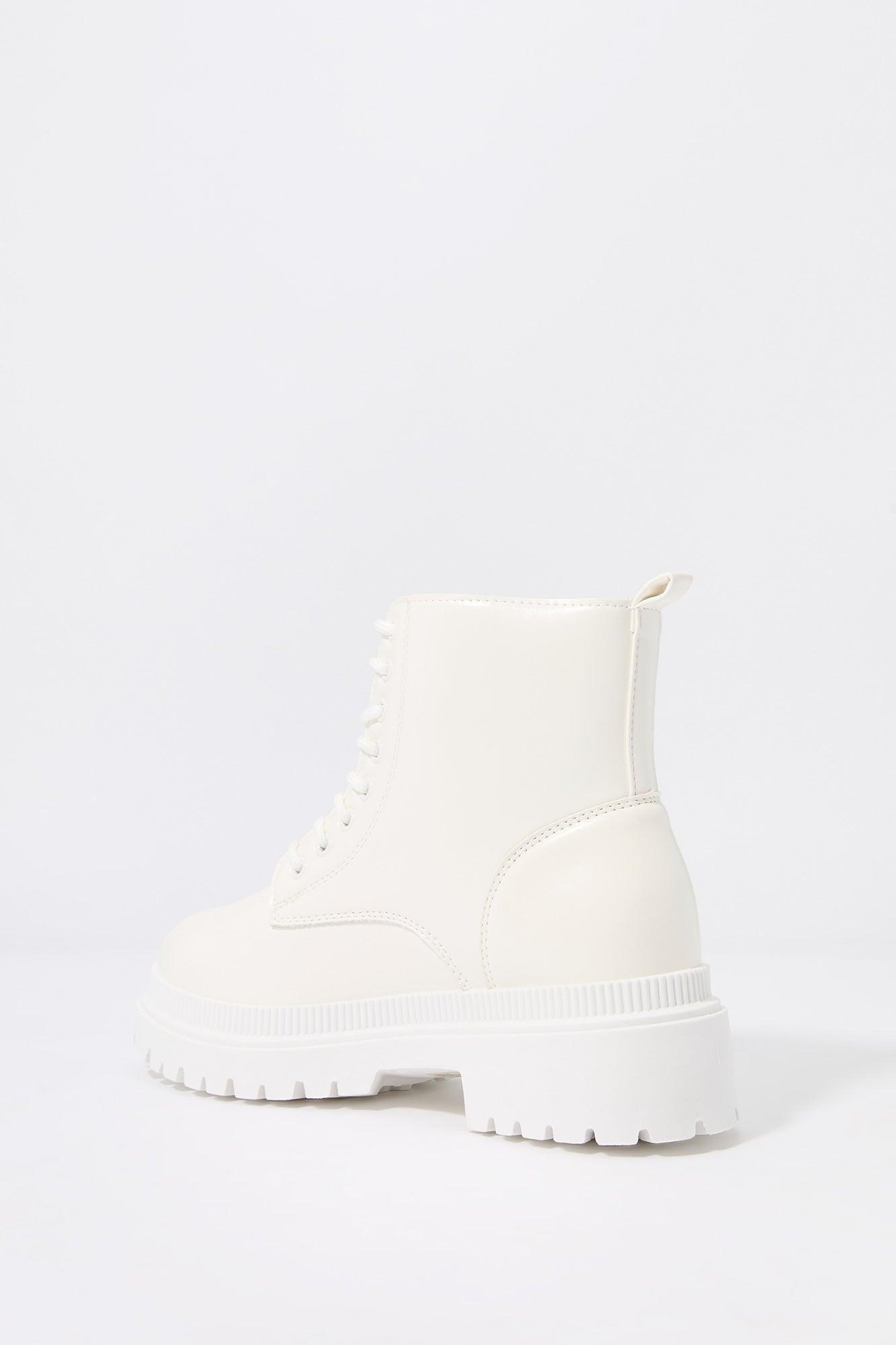 Faux-Leather Lace Up Boot Female Product Image