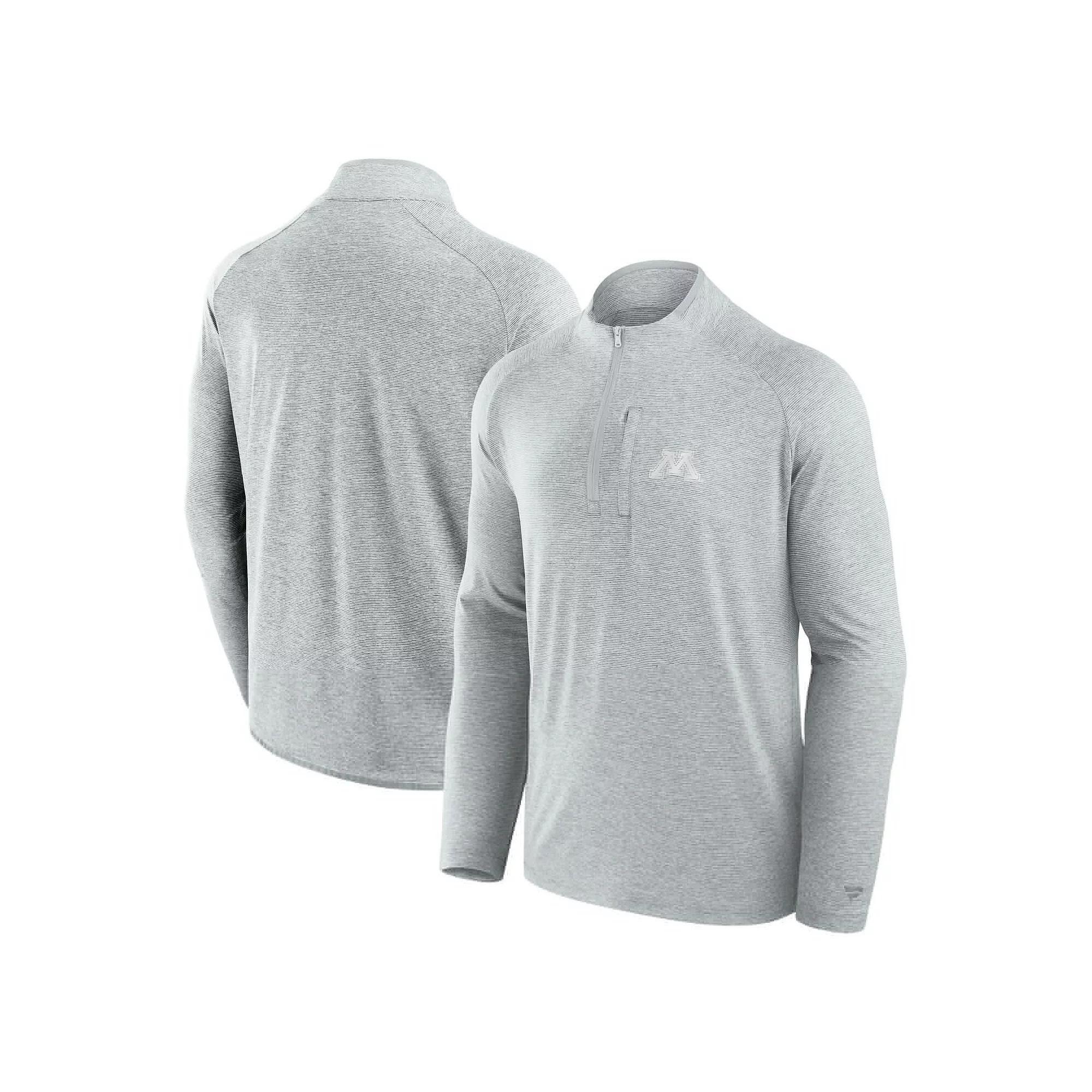 Men's Fanatics Gray Minnesota Golden Gophers Mock Neck Half-Zip Pullover Jacket, Size: 2XL, Grey Product Image