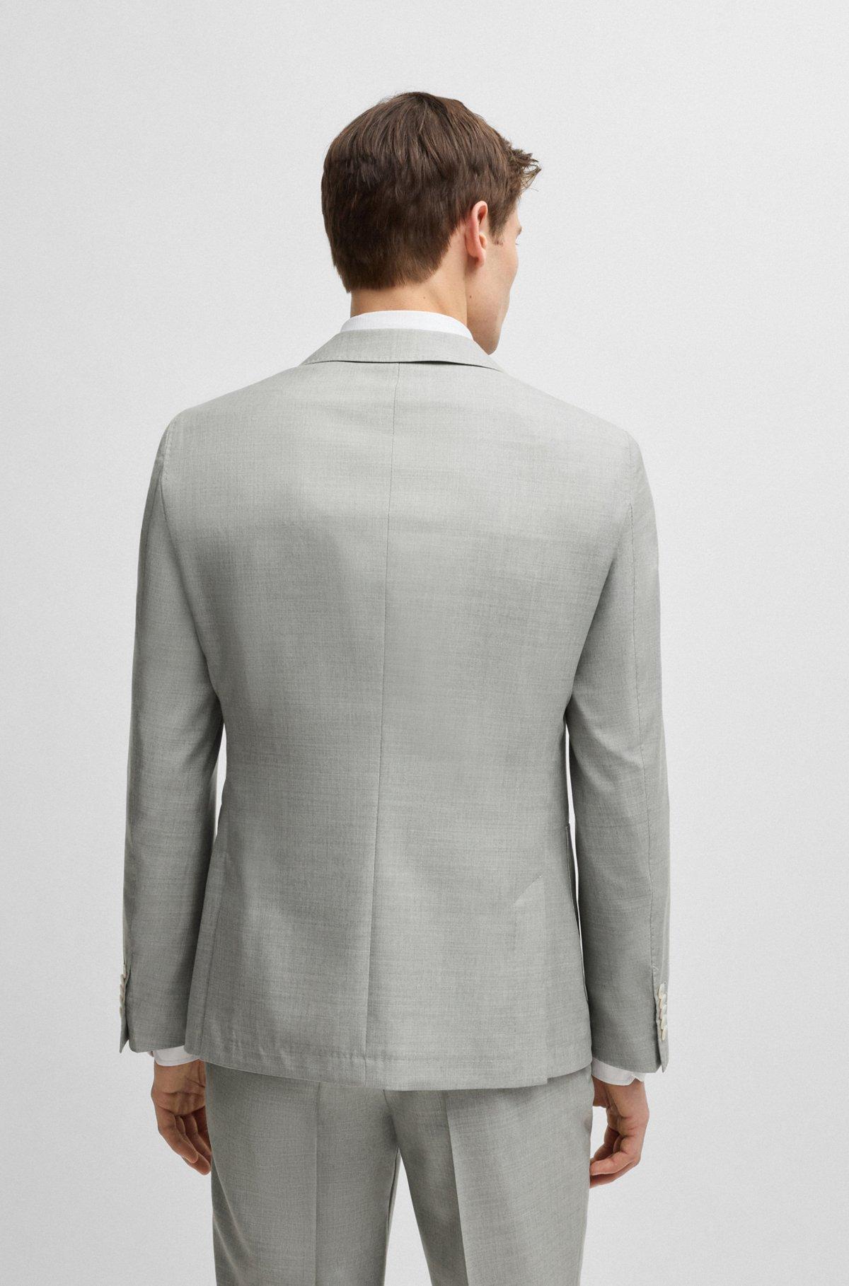 Slim-fit suit in micro-patterned wool and silk Product Image