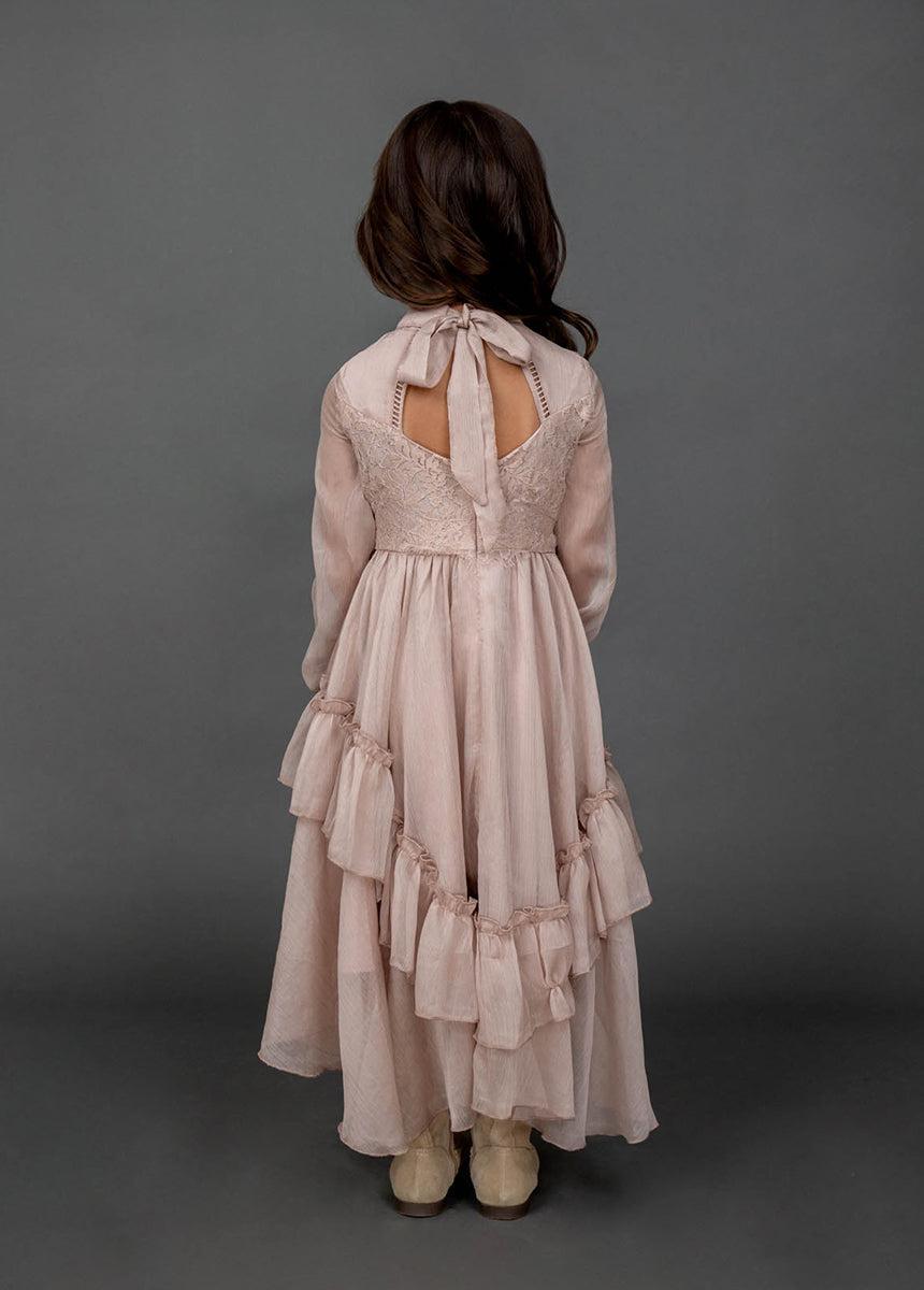 Kimaya Dress in Nude Pink Girls Product Image
