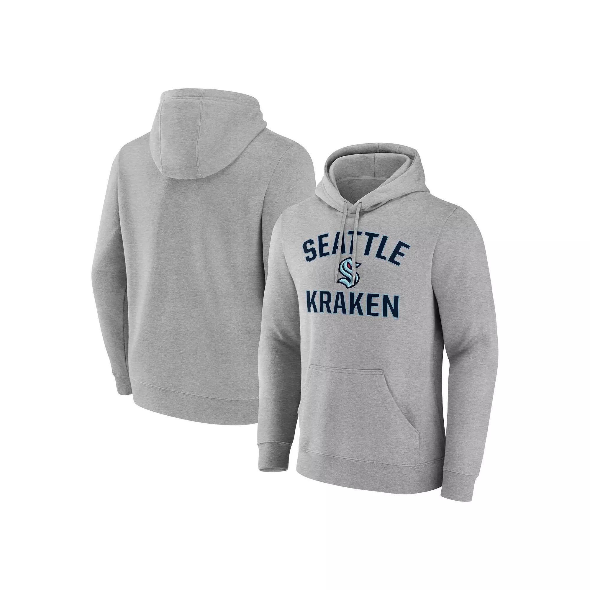 Men's Fanatics Heather Gray Seattle Kraken Victory Arch Pullover Hoodie, Size: Small, Krk Grey Product Image