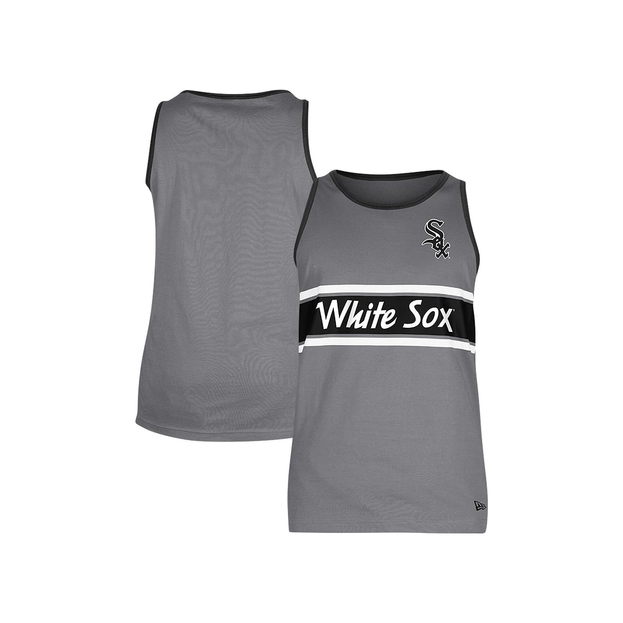 Men's New Era Gray Chicago White Sox Jersey Ringer Tank Top, Size: 3XL, Grey Product Image