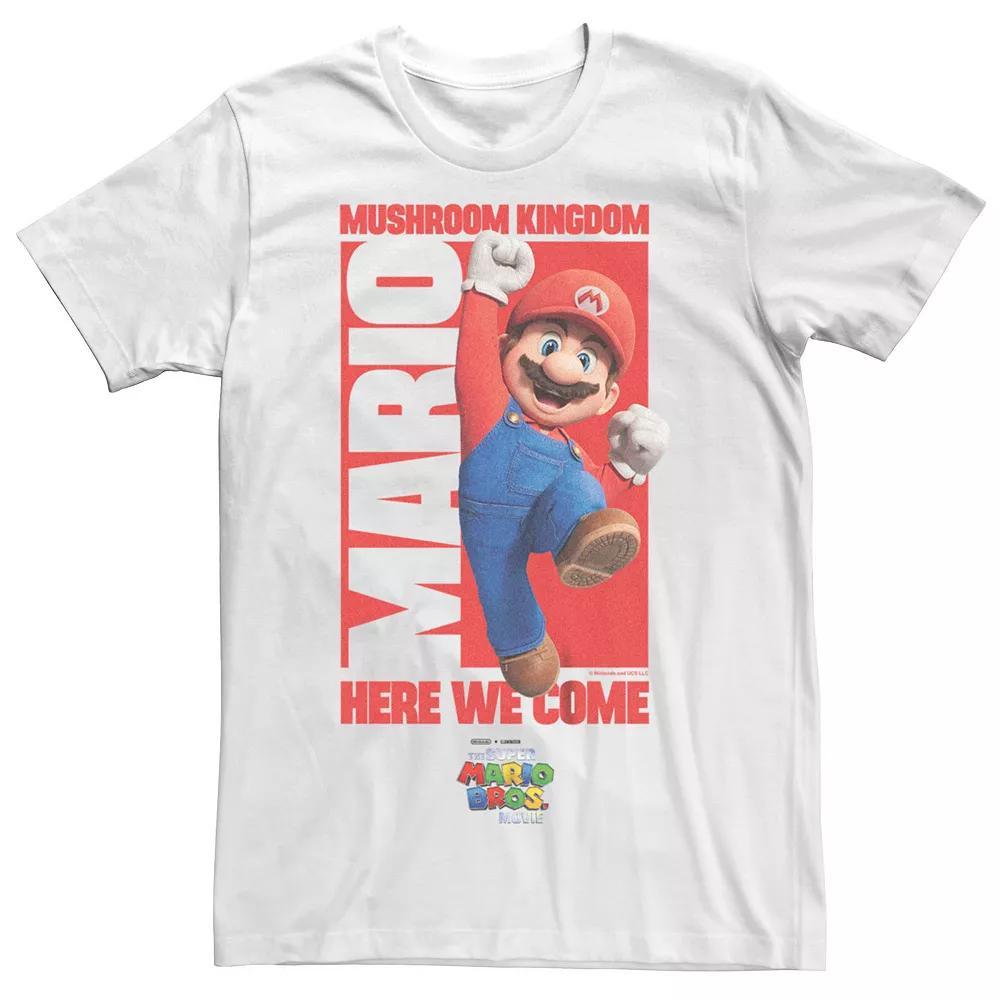 Big & Tall The Super Mario Bros. Movie Jumpman Mushroom Kingdom Here We Come Graphic Tee, Men's, Size: 5XL, White Product Image