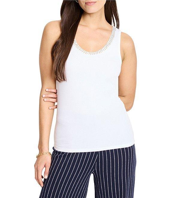 NIC + ZOE Shimmer Trimmed Scoop Neck Sleeveless Tank Product Image
