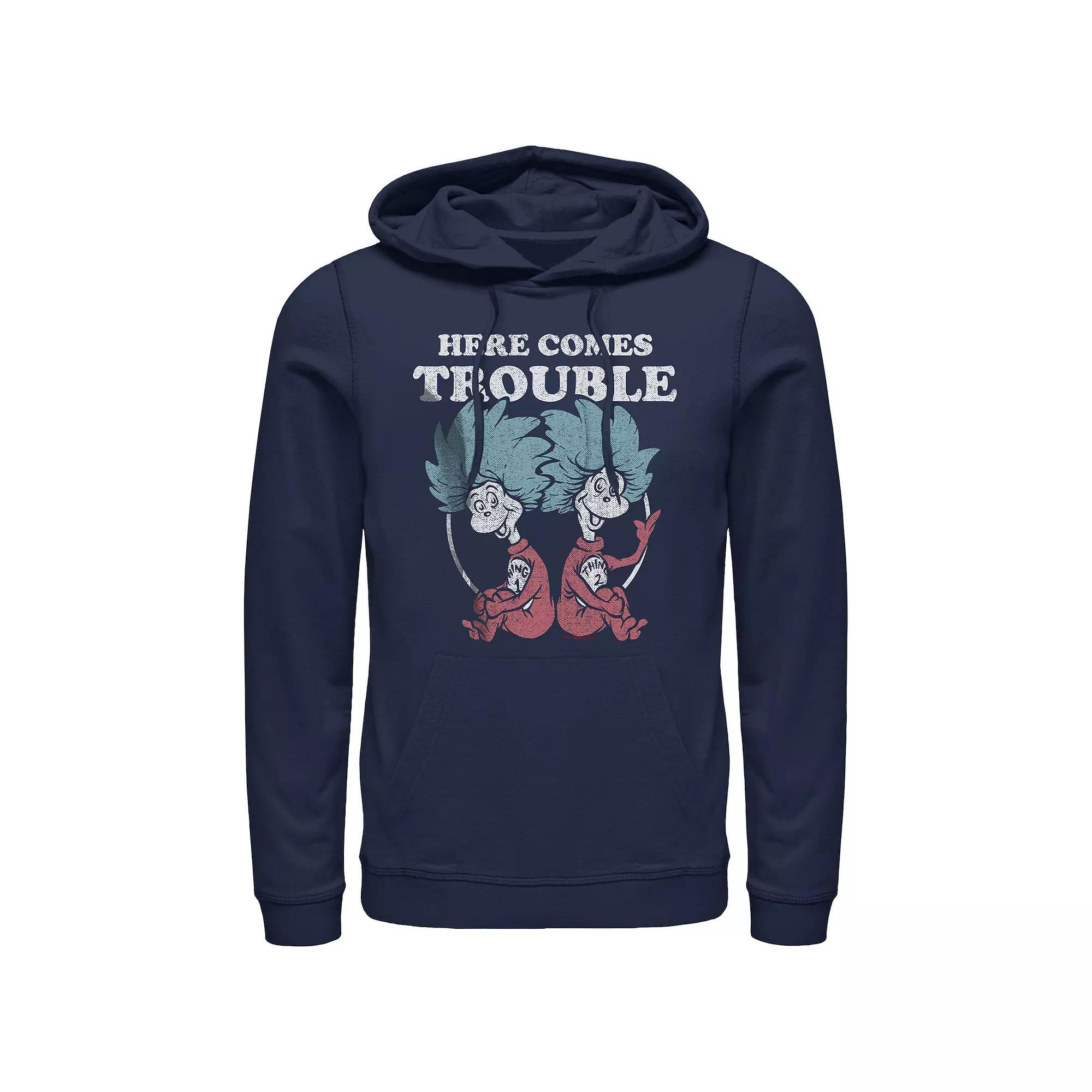 Men's Three Blue Sharks Graphic Hoodie, Size: XL Product Image