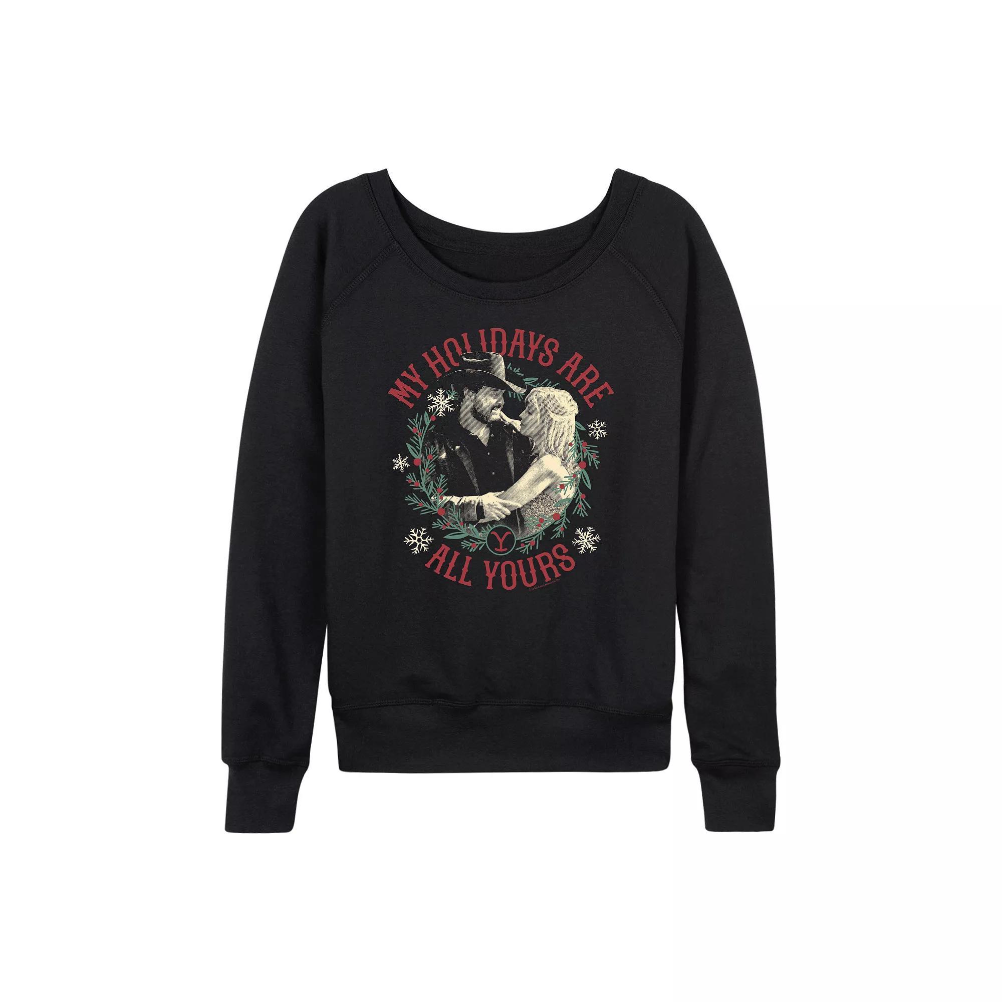 Womens Yellowstone Holidays French Terry Long Sleeve Tee Product Image