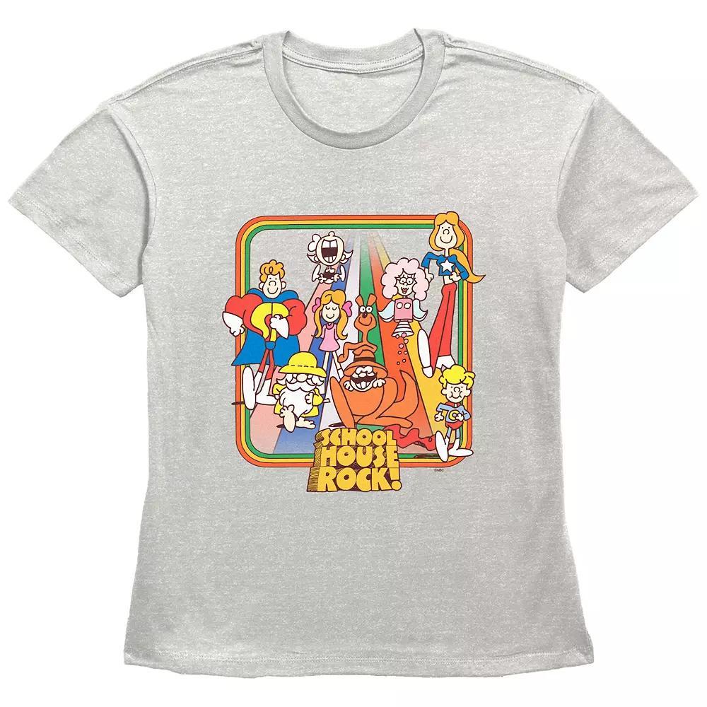 Disney's Schoolhouse Rock! Rainbow Road Walk Women's Graphic Tee, Size: XL, Oatmeal Product Image