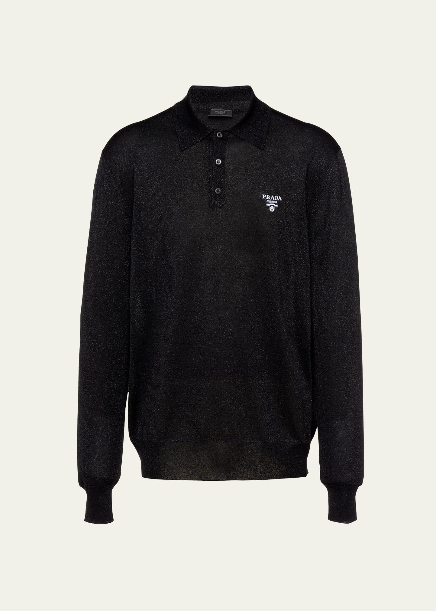 Mens Lurex Logo Polo Sweater Product Image