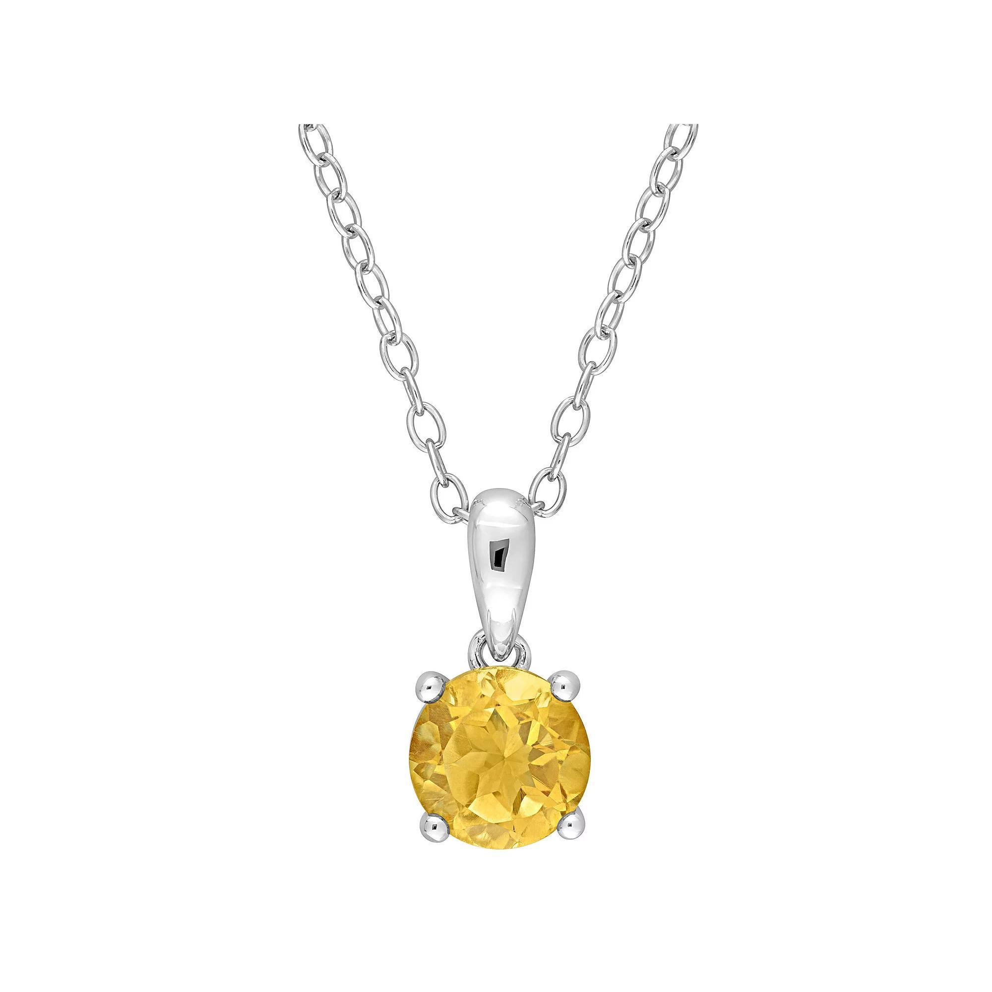 Stella Grace Sterling Silver & Gemstone Stud Pendant Necklace, Womens Aquamarine Product Image