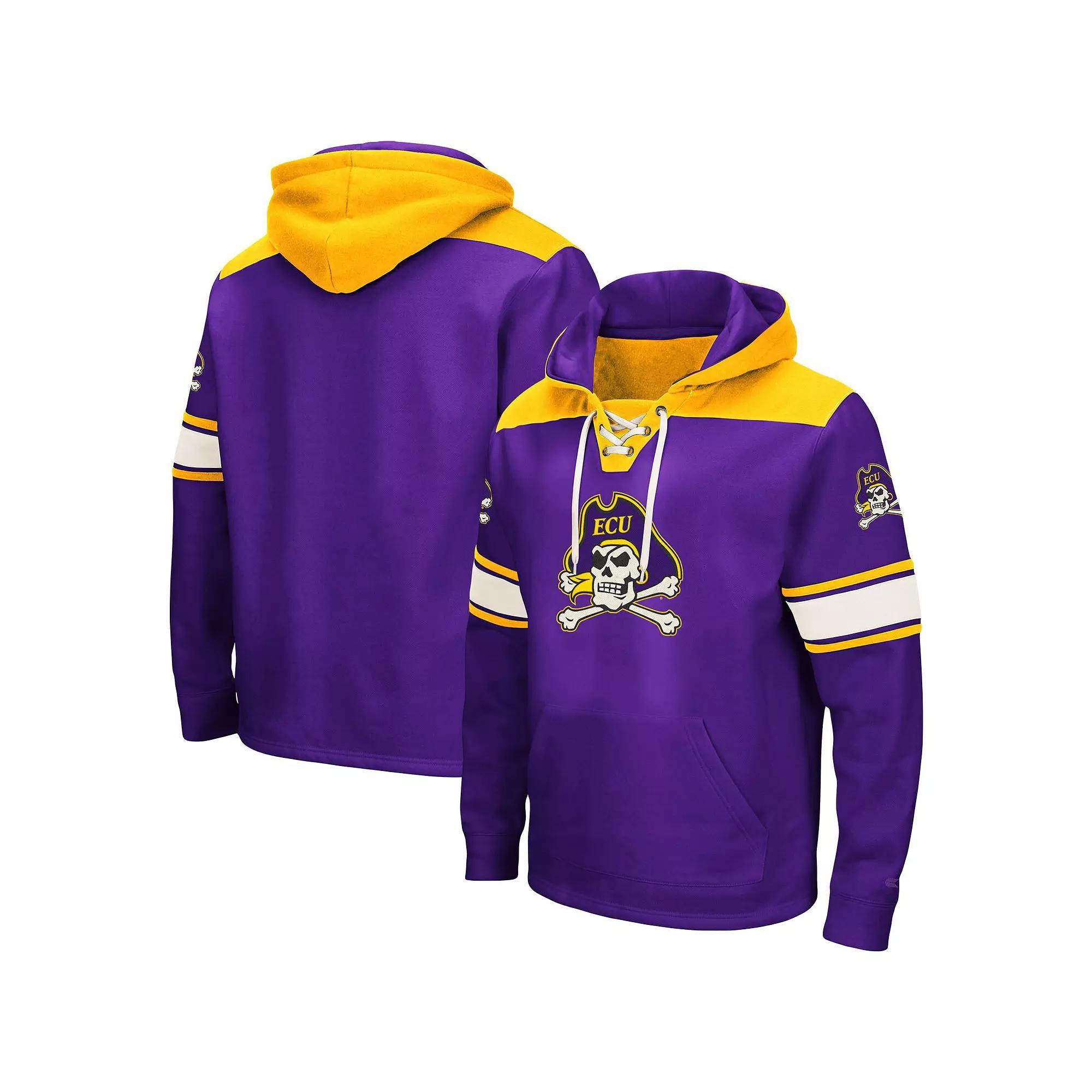Men's Colosseum Purple ECU Pirates 2.0 Lace-Up Pullover Hoodie, Size: Large, Ecu Purple Product Image