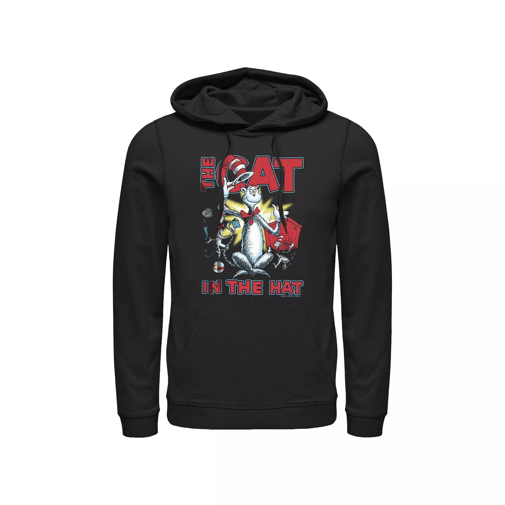 Men's Dr. Seuss The Cat In The Hat Cattitude Graphic Hoodie, Size: Large, Black Product Image