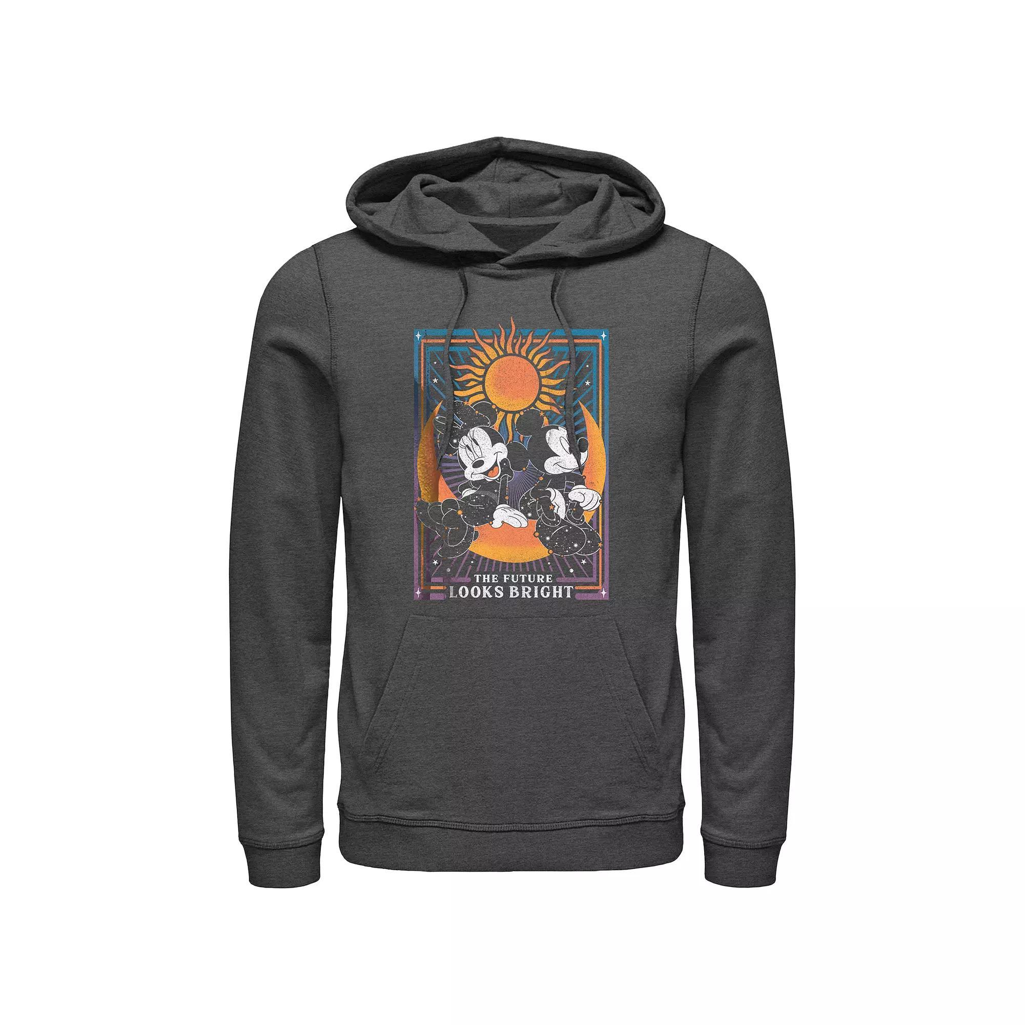 Men's Minnie Mouse And Mickey The Future Looks Bright Graphic Hoodie, Size: XXL, Grey Heather Product Image