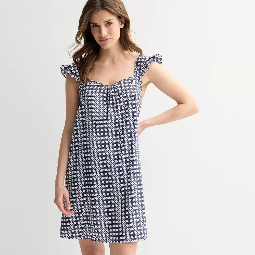 Women's Draper James Woven Chemise Nightgown, Size: XXL, Blue Wicker Product Image