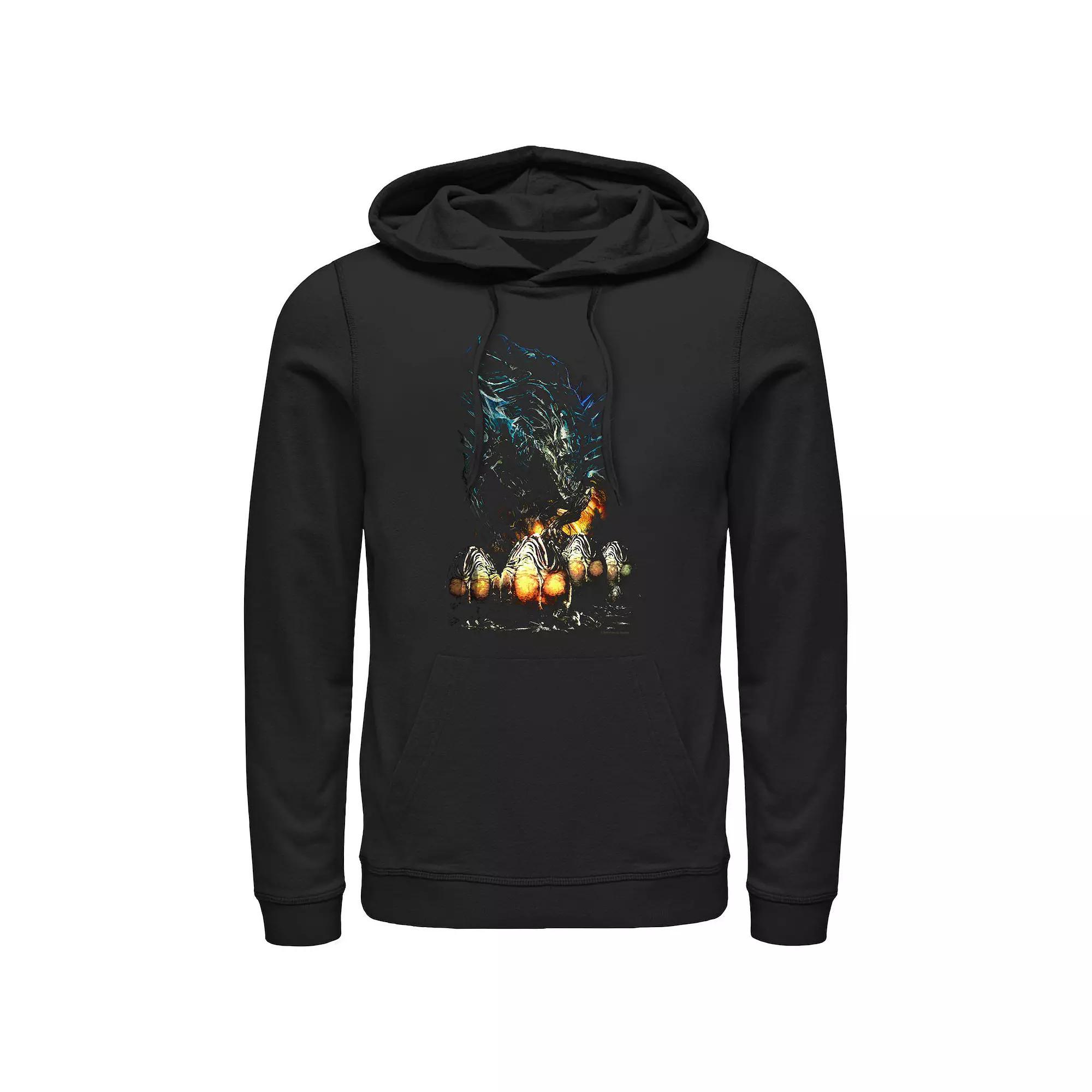 Men's Aliens Xenomorph With Eggs Graphic Hoodie, Size: XXL, Black Product Image