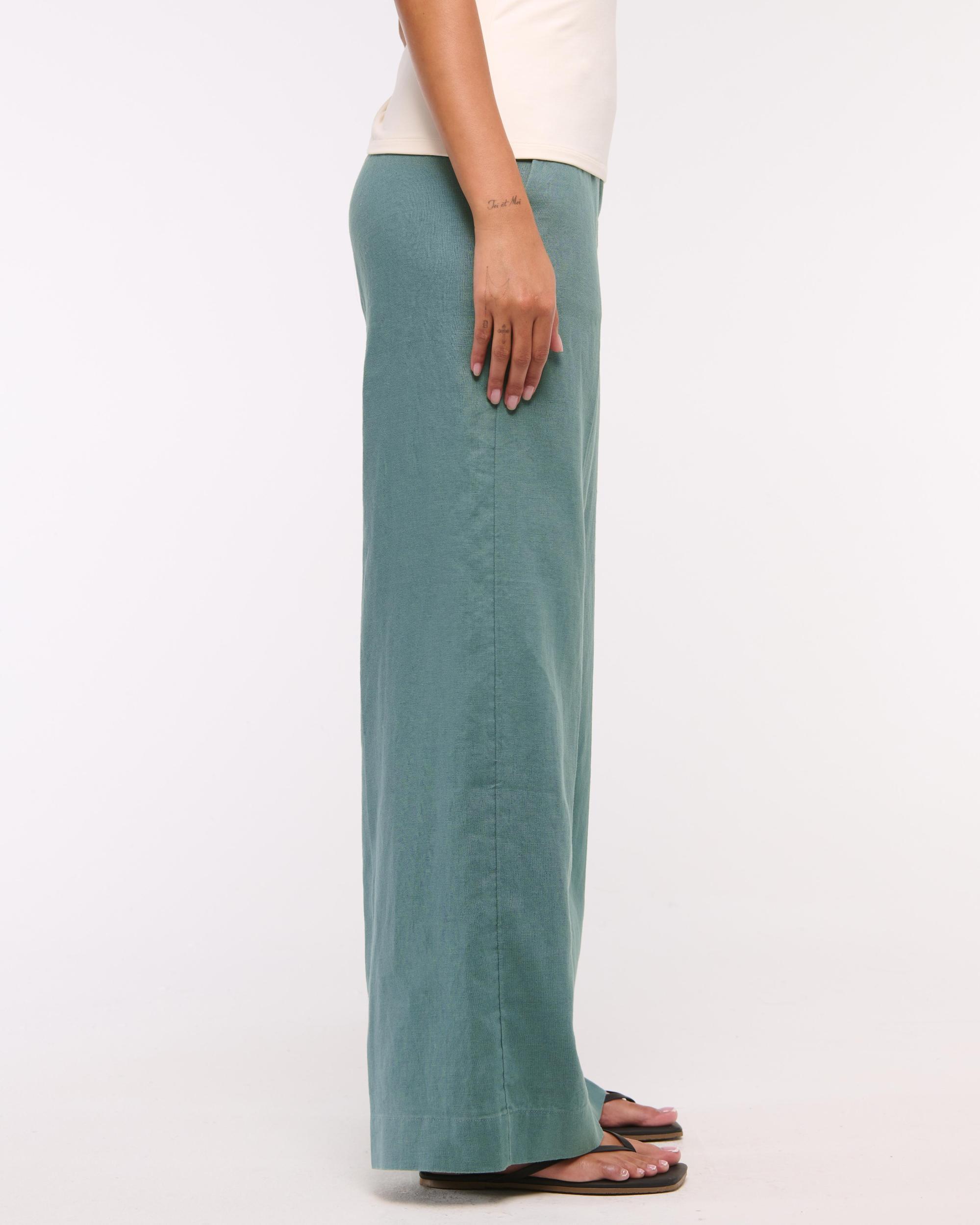 Premium Linen Tailored Ultra Wide Leg Pant Product Image