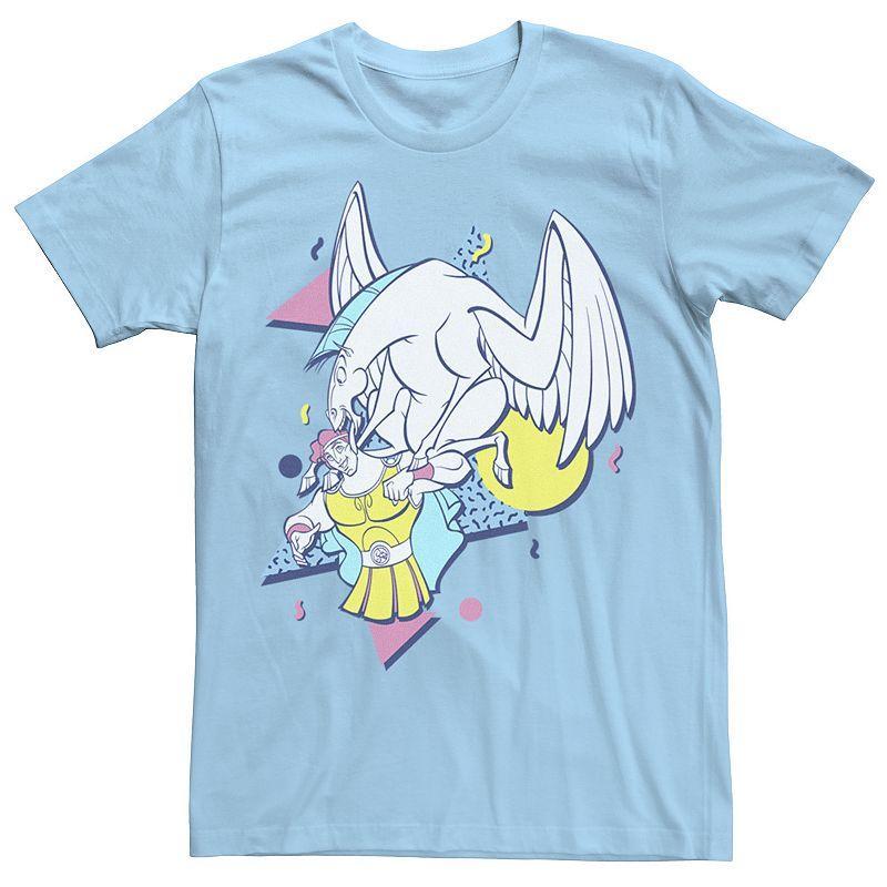 Disney's Hercules And Pegasus Men's 90 Pop Art Tee, Size: Large, Light Blue Product Image