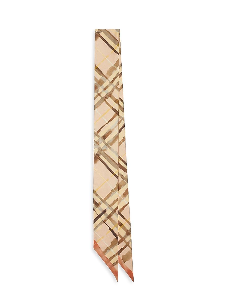 Womens Watercolor Silk Twill Skinny Scarf Product Image