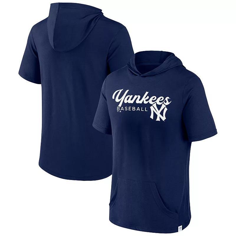 Men's Fanatics Branded Navy Detroit Tigers Offensive Strategy Short Sleeve Pullover Hoodie, Size: Medium, Blue Product Image