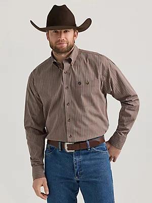 Wrangler® George Strait™ Long Sleeve Button Down One Pocket Shirt | Men's SHIRTS | Wrangler® Product Image
