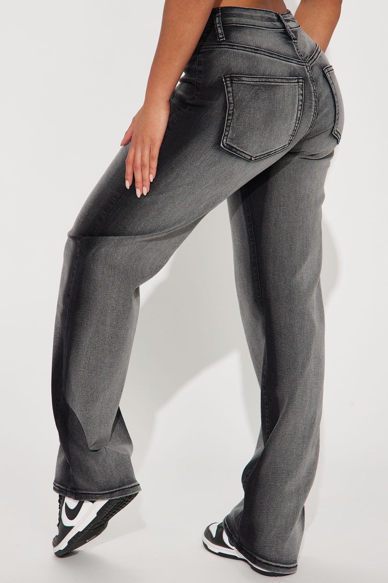 For The Streets Stretch Straight Leg Jeans - Black Wash Product Image