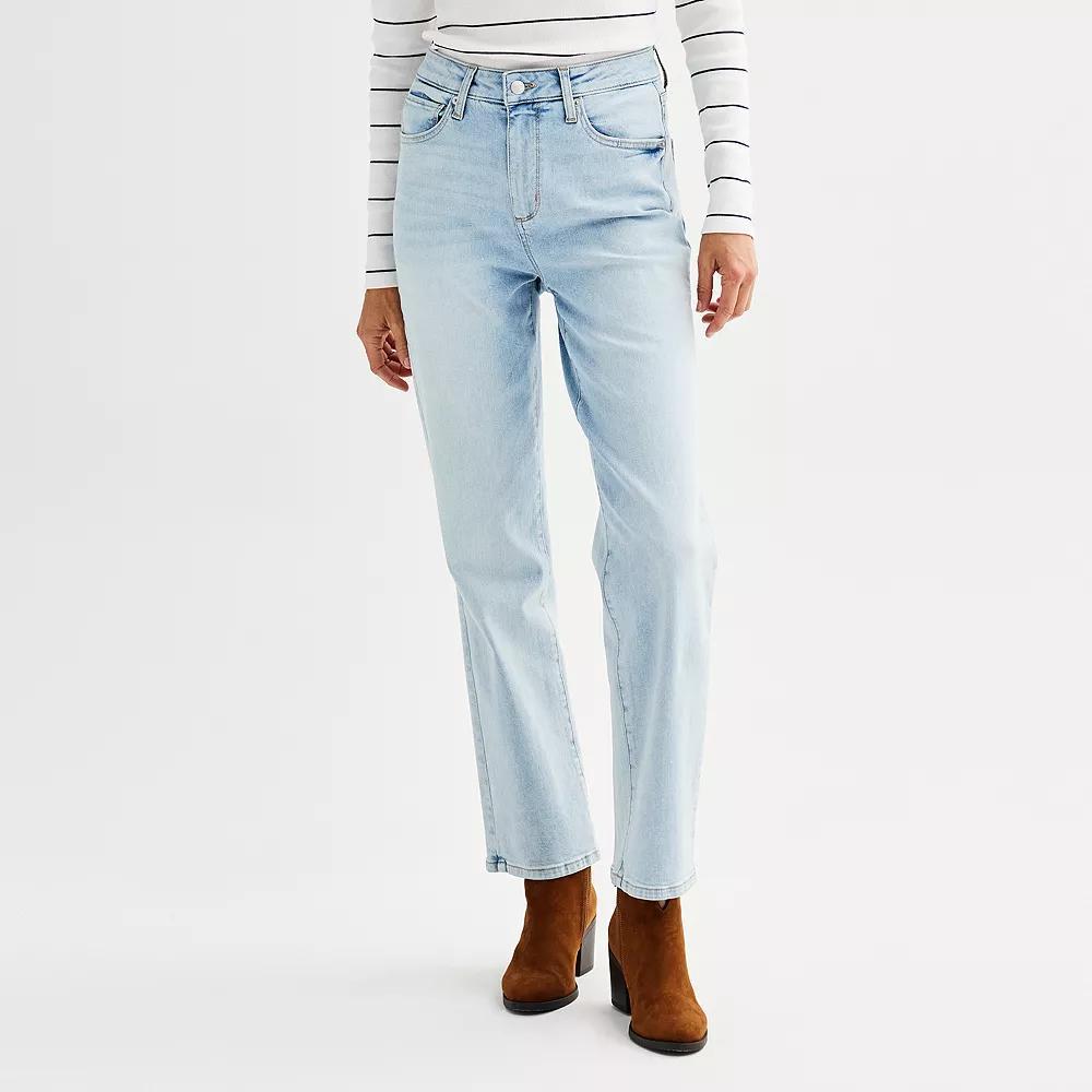 Women's Sonoma Goods For Life® High Rise Straight Jeans, Size: 18 Regular, Light Blue Product Image