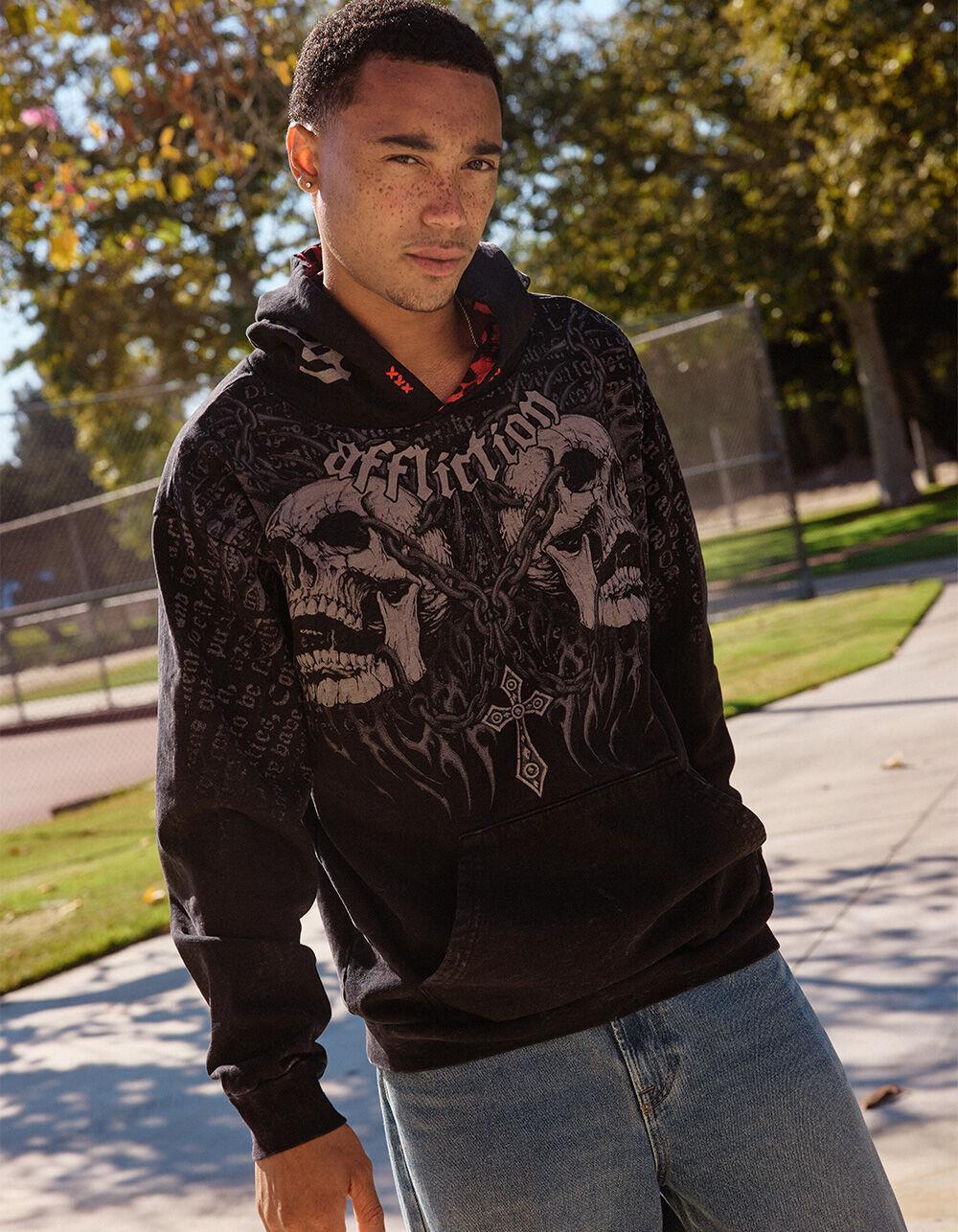 AFFLICTION Decimation Mens Hoodie - WASHED BLACK Product Image