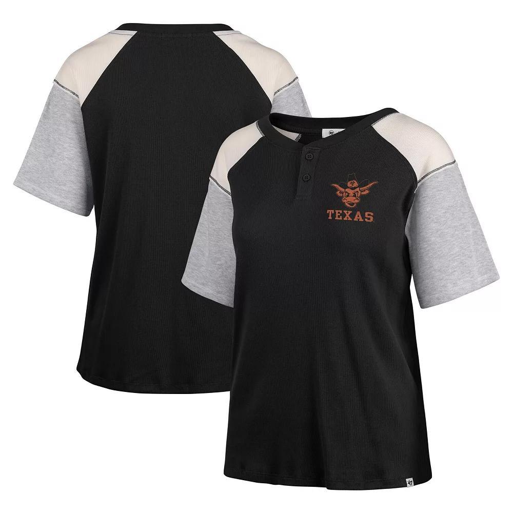 Womens 47 Texas Longhorns Underline Harvey Colorblock Raglan Henley T-Shirt Product Image