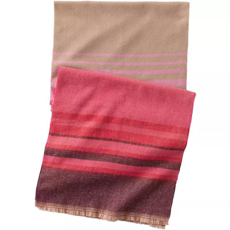 Women's Lands' End CashTouch Pattern Scarf, Ivory Plum Plaid Product Image