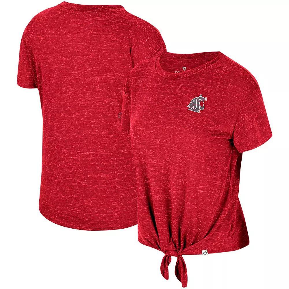 Women's Colosseum Crimson Washington State Cougars Finalists Tie-Front T-Shirt, Size: Small, Wsc Red Product Image