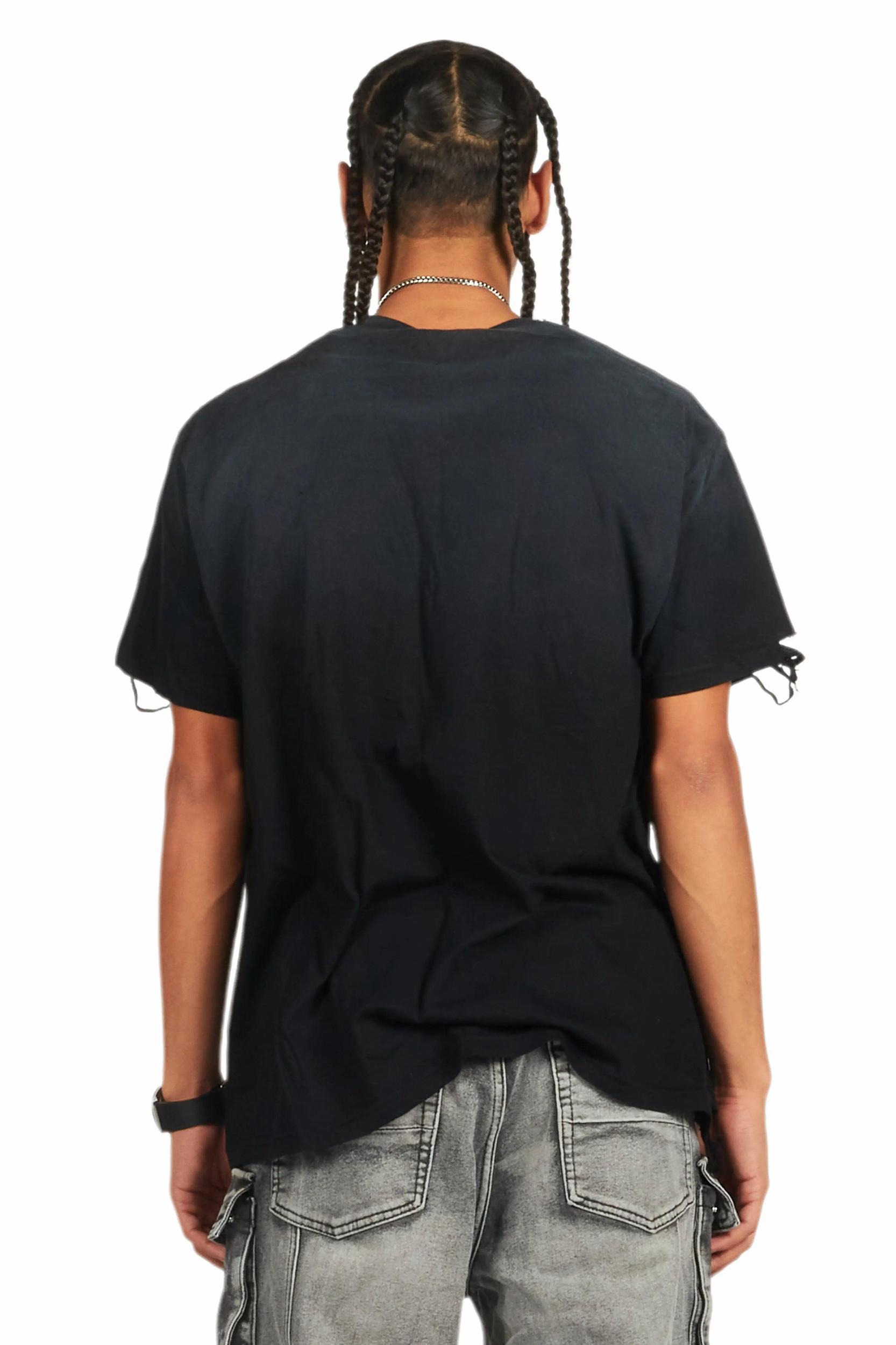 Banyan Black/Pink Graphic Oversized T-Shirt Male Product Image