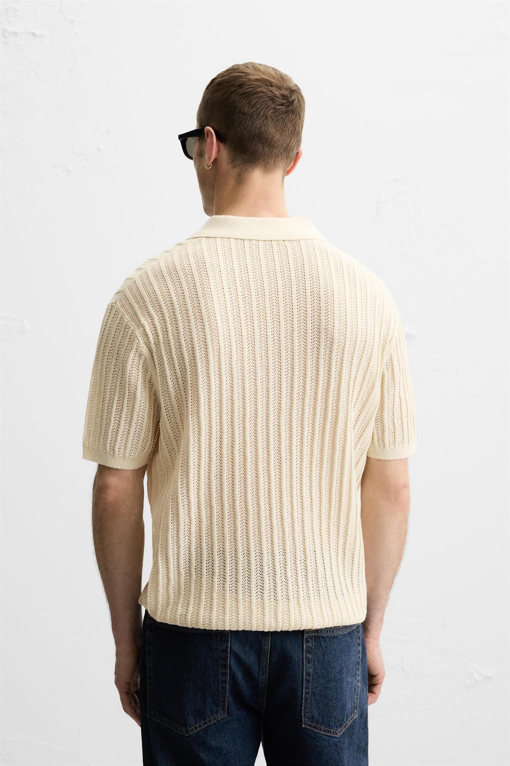 COTTON - LINEN BLEND KNIT POLO Product Image