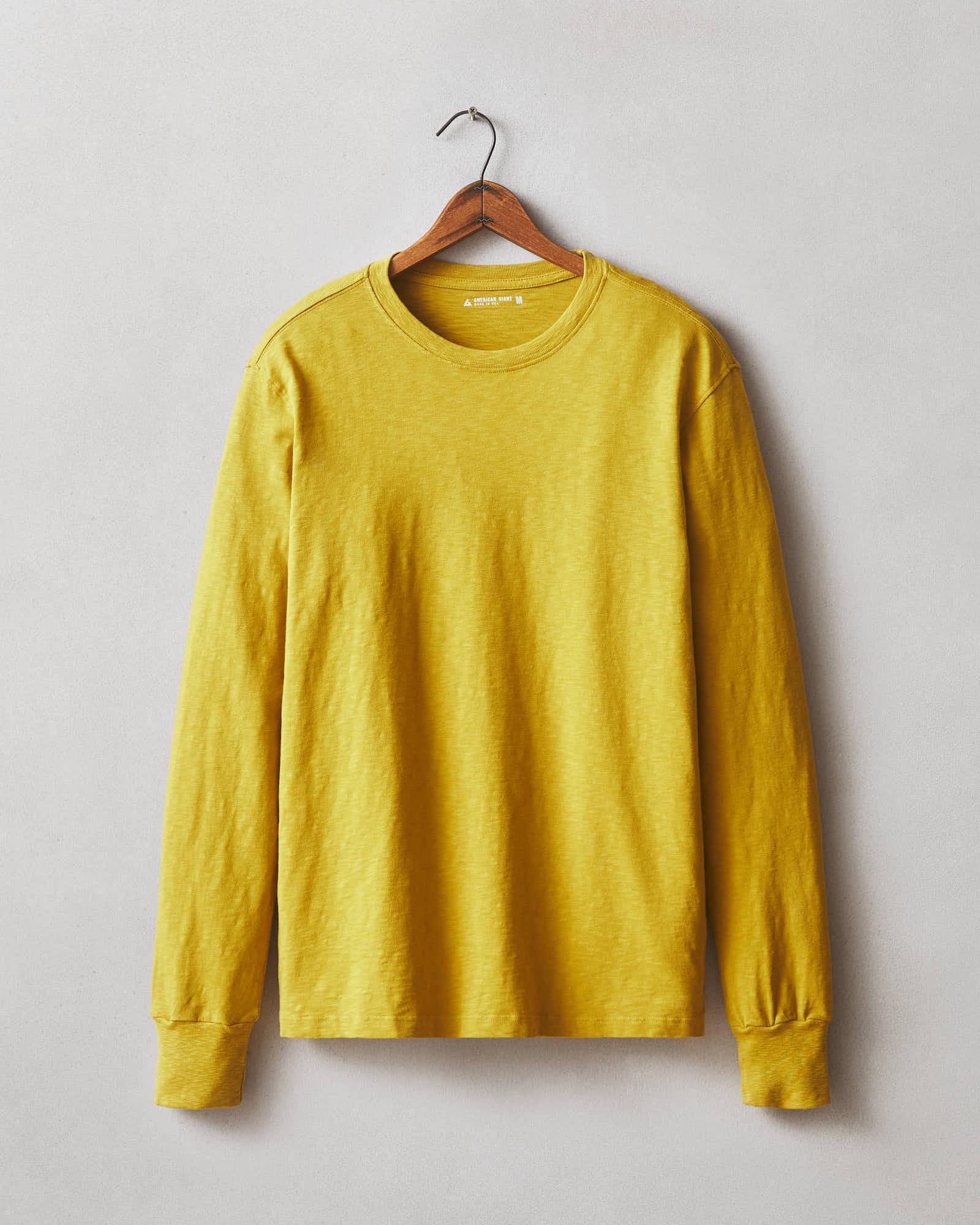 Men's Premium Slub Crew Long Sleeve Tee - Golden Palm Male Product Image