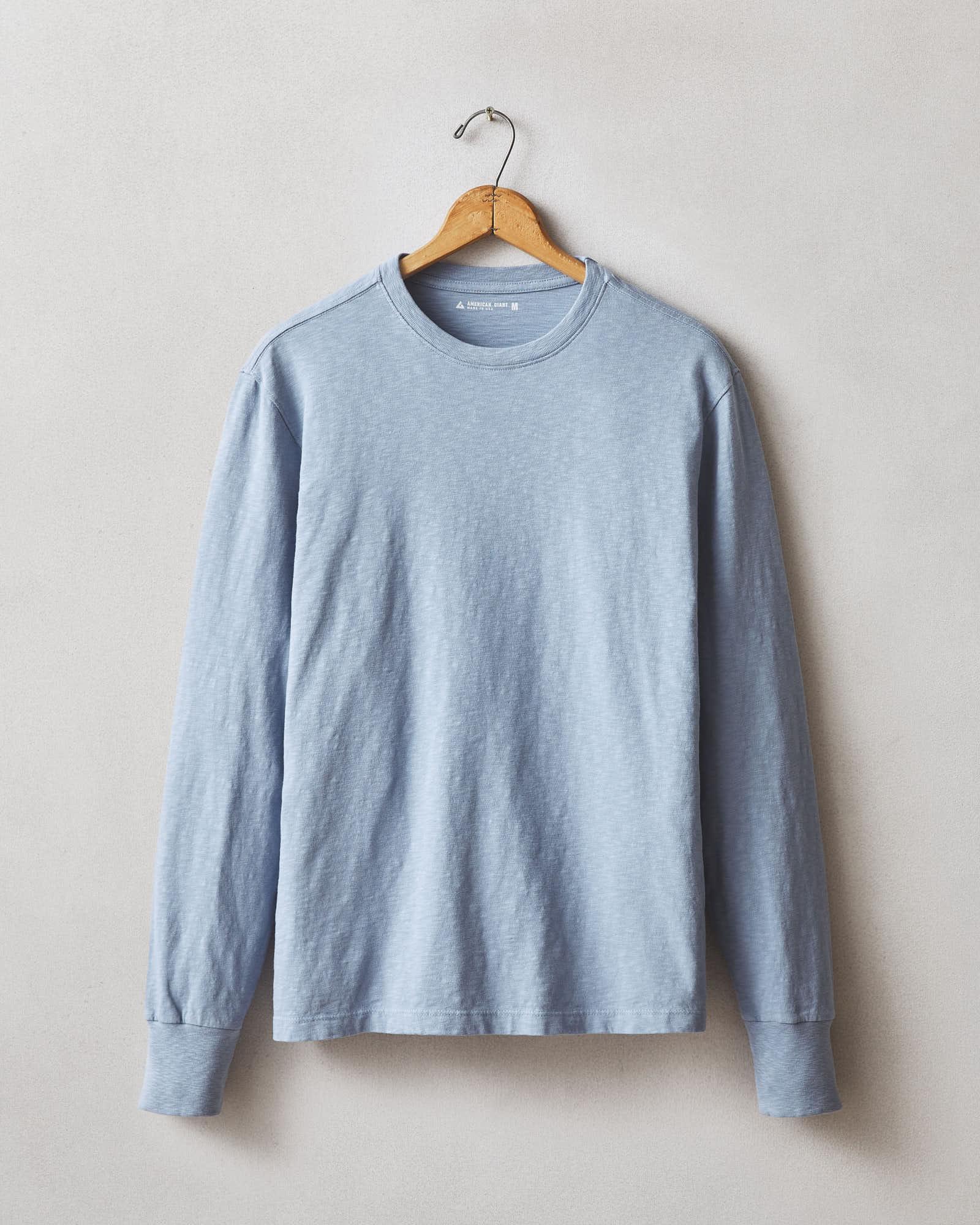 Men's Premium Slub Crew Long Sleeve Tee - Beach Horizon Male Product Image