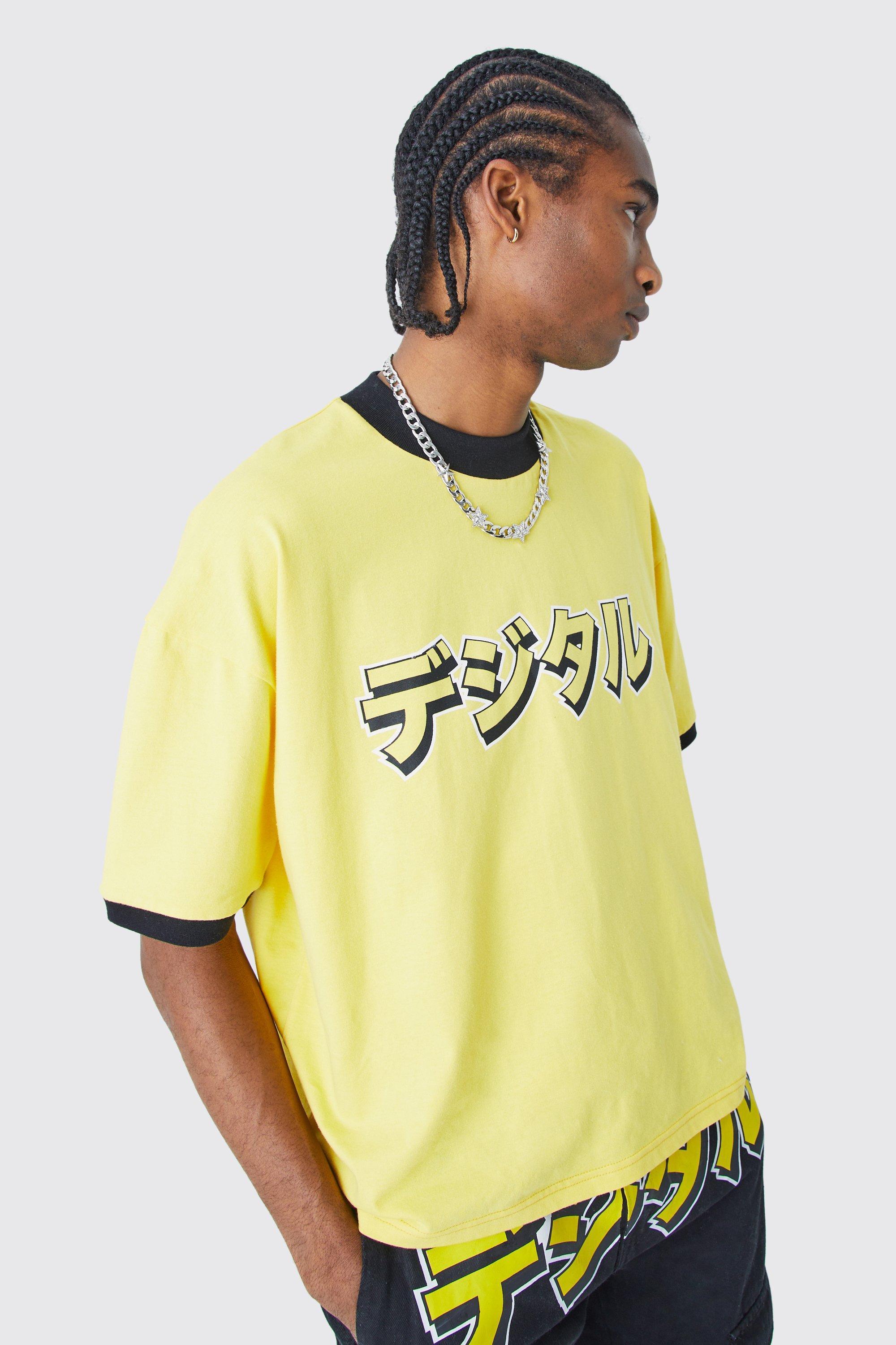 Mens Boxy Graphic Writing T-shirt - White Product Image