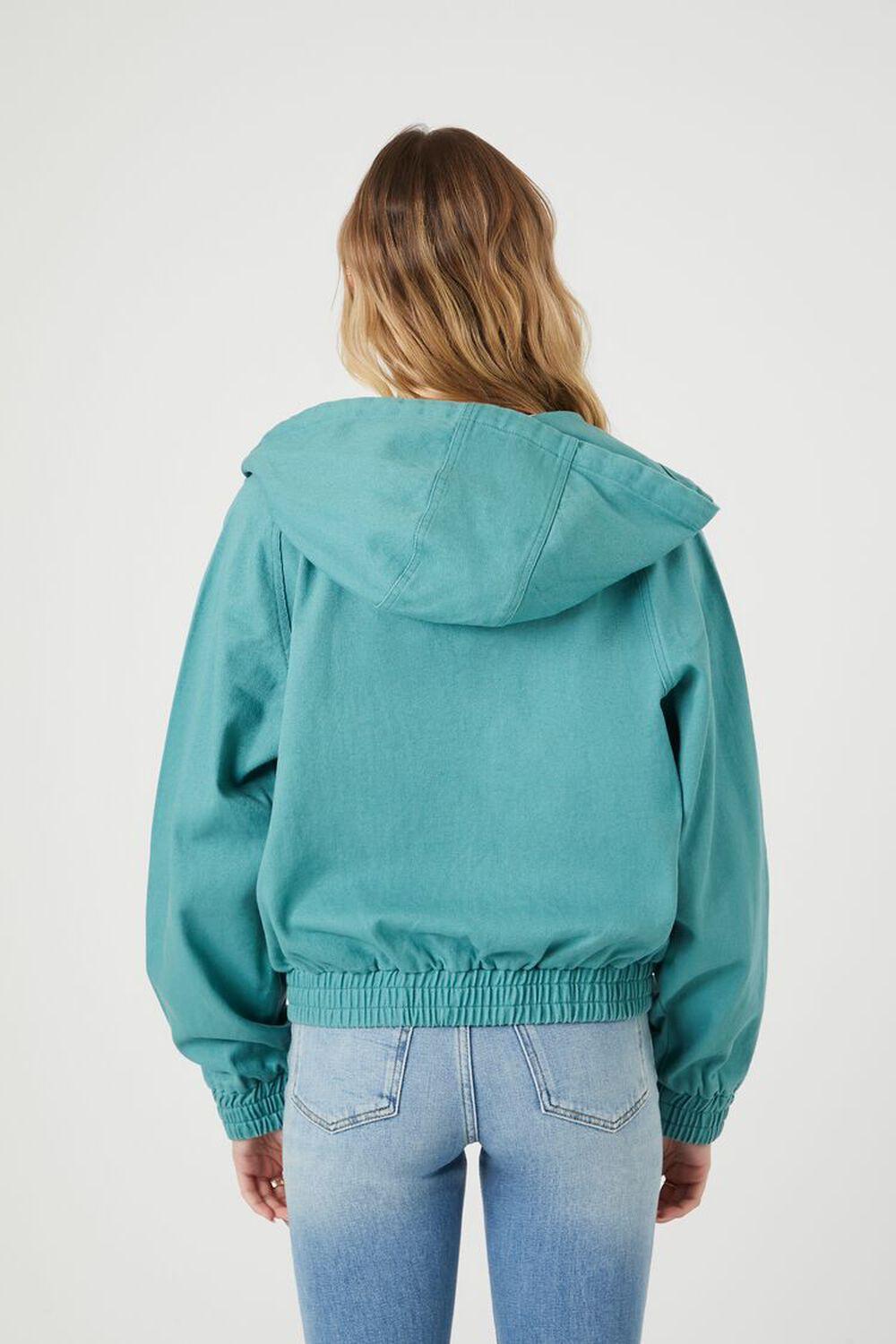 Twill Drawstring Hooded Jacket | Forever 21 Product Image