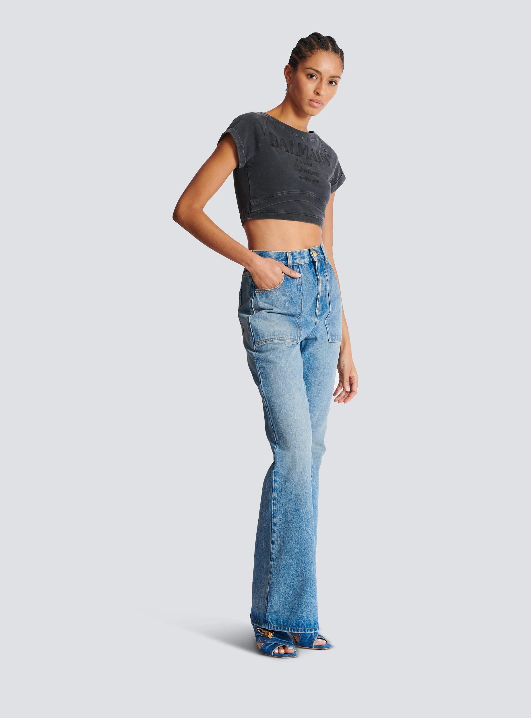 High-waisted flared denim jeans Product Image