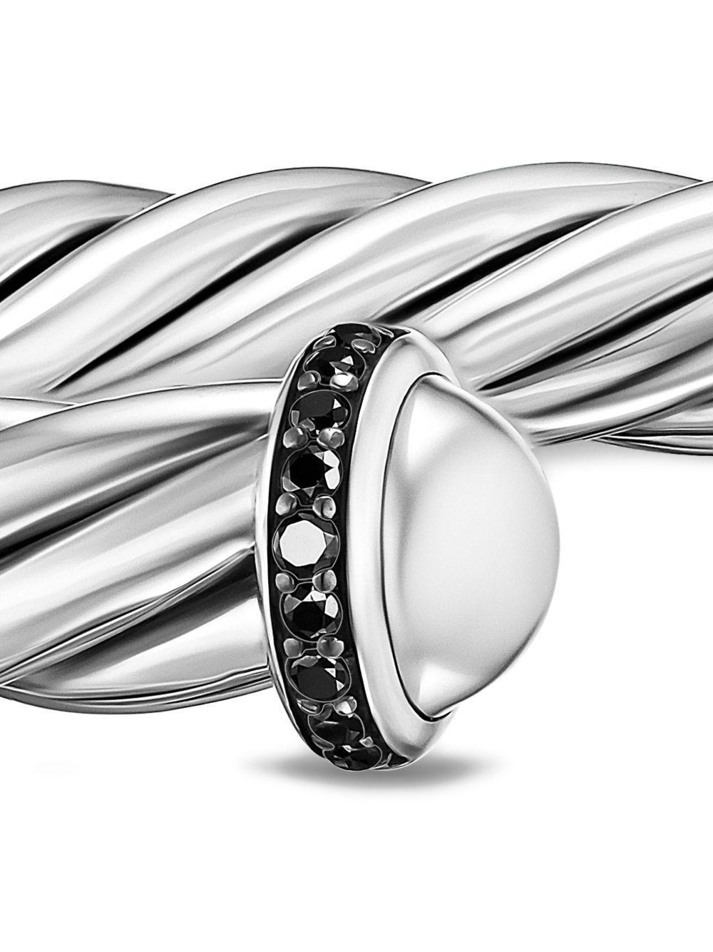 sterling silver Cable Cuff diamond bracelet (6mm) Product Image