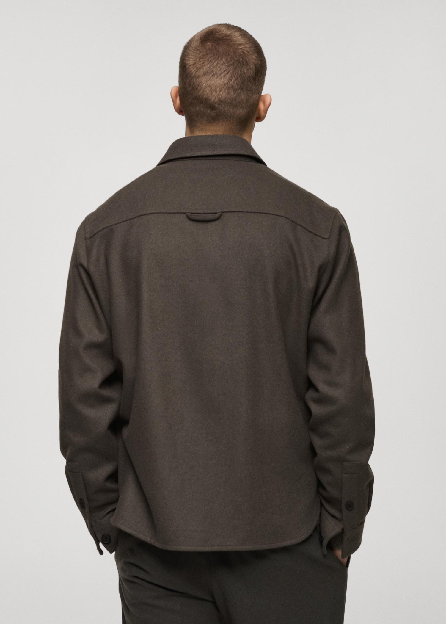 Wool-blend flannel overshirt - Men | MANGO USA Product Image