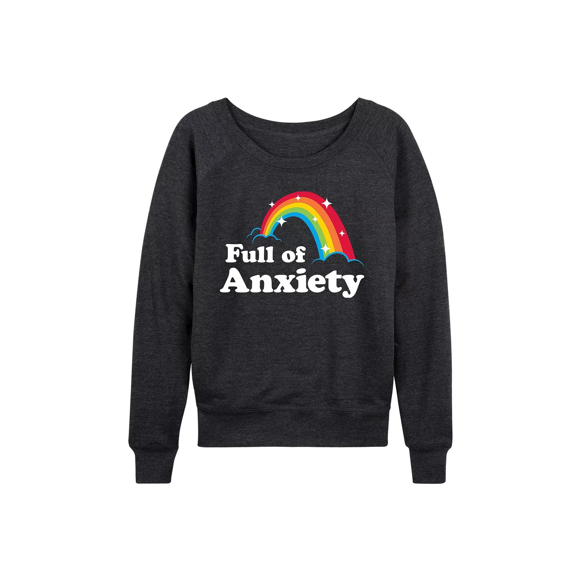 Women's Full of Anxiety French Terry Long Sleeve Tee, Girl's, Size: XXL, Heather Grey Product Image