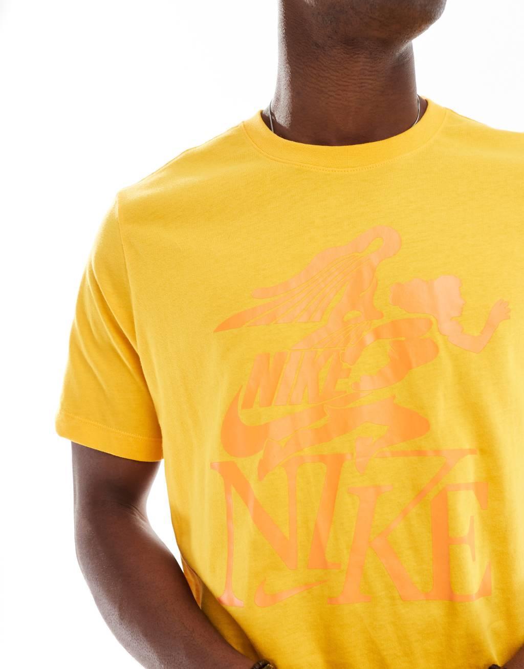 Nike Club Goddess graphic T-shirt in yellow Product Image