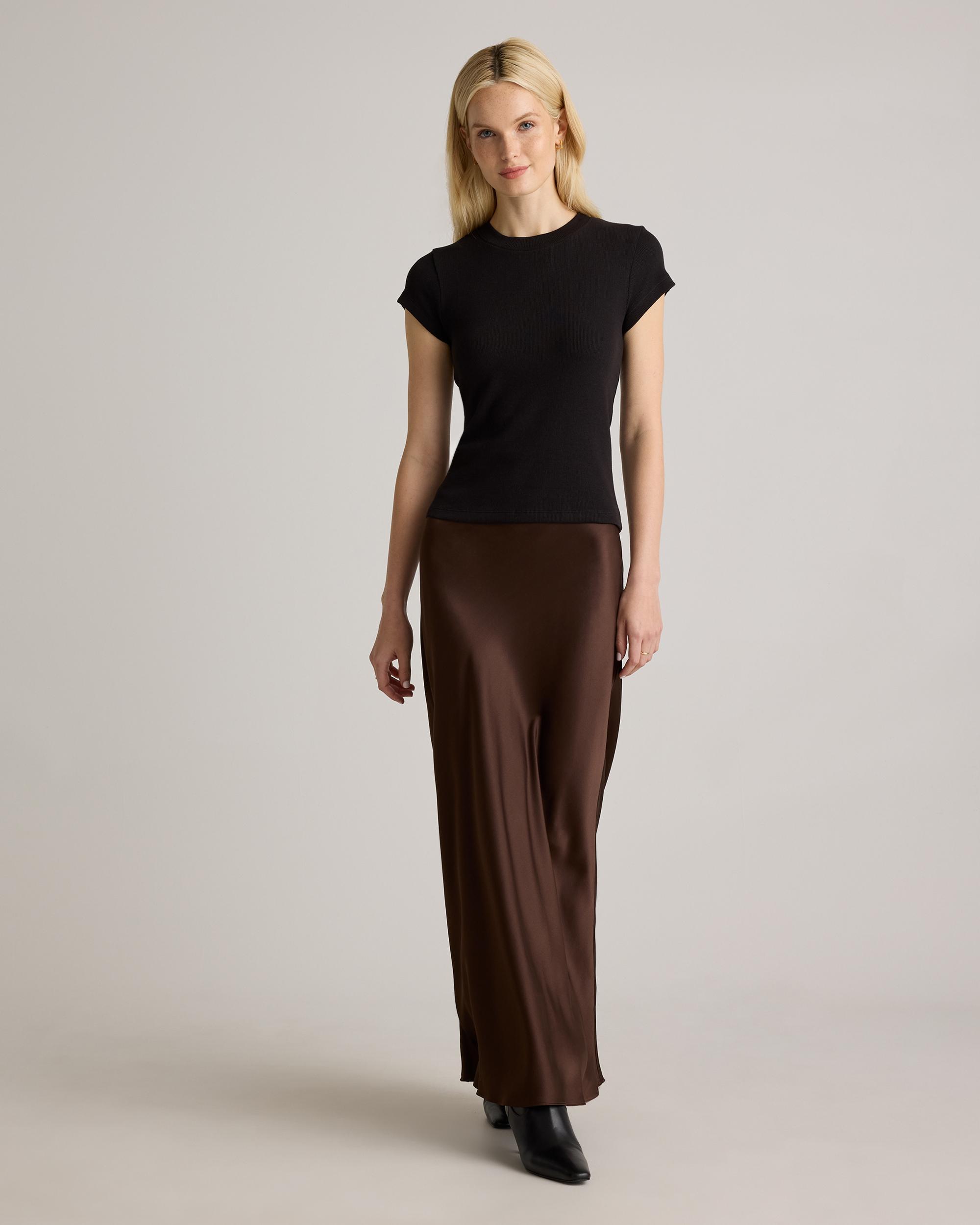 Quince | Women's Micro-Rib Crewneck T-Shirt Organic Cotton Product Image