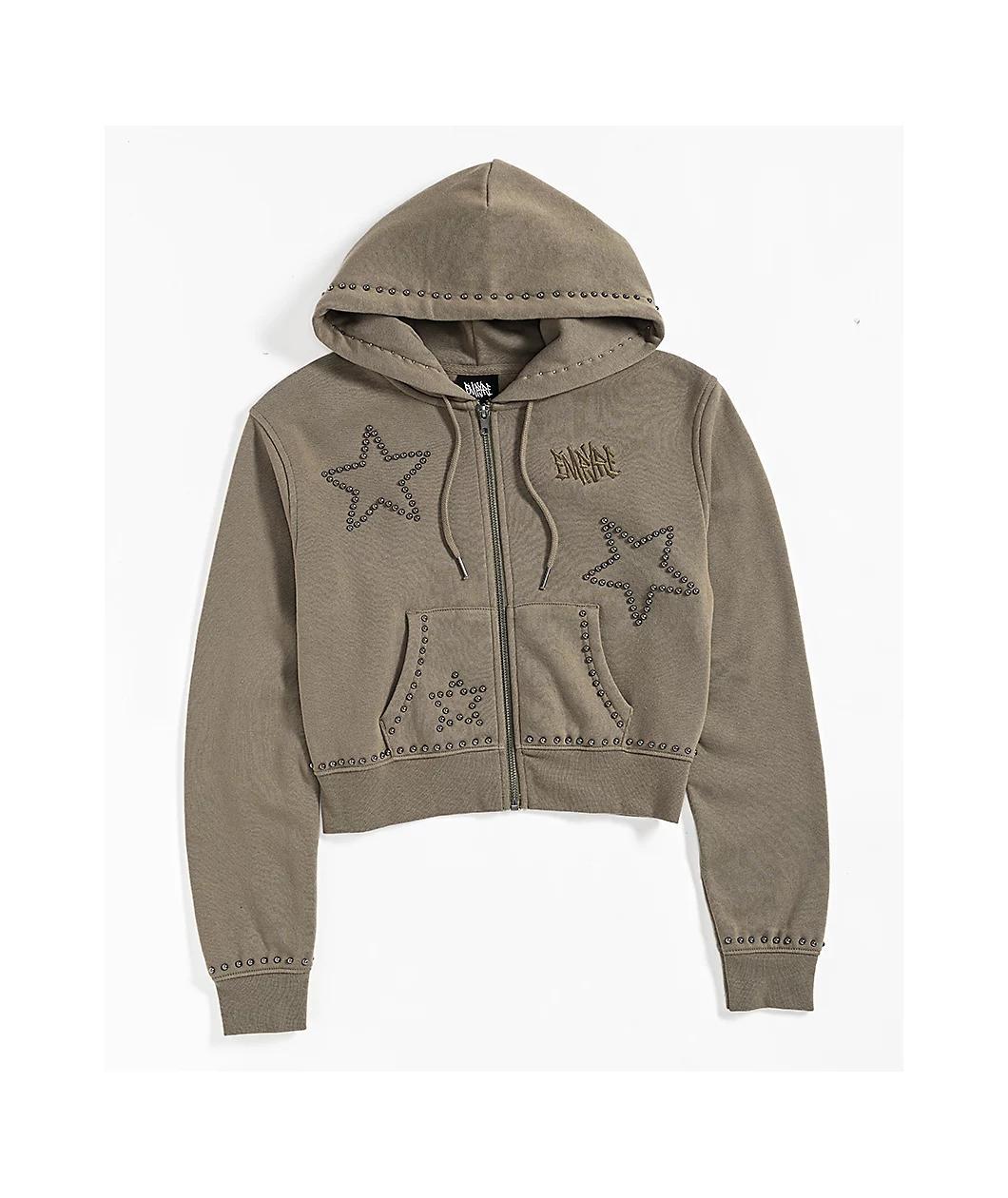 Empyre Angel Green Crop Zip Hoodie Product Image