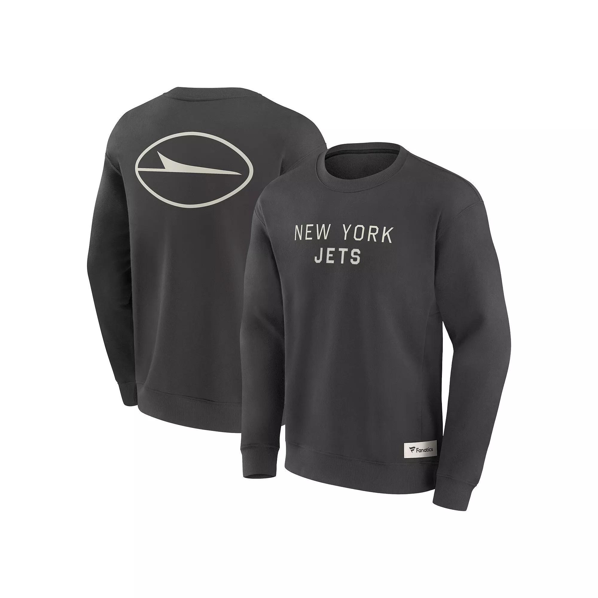 Men's Fanatics Charcoal New York Jets Elements Future Ground Lettering Pullover Sweatshirt, Size: 4XL Product Image
