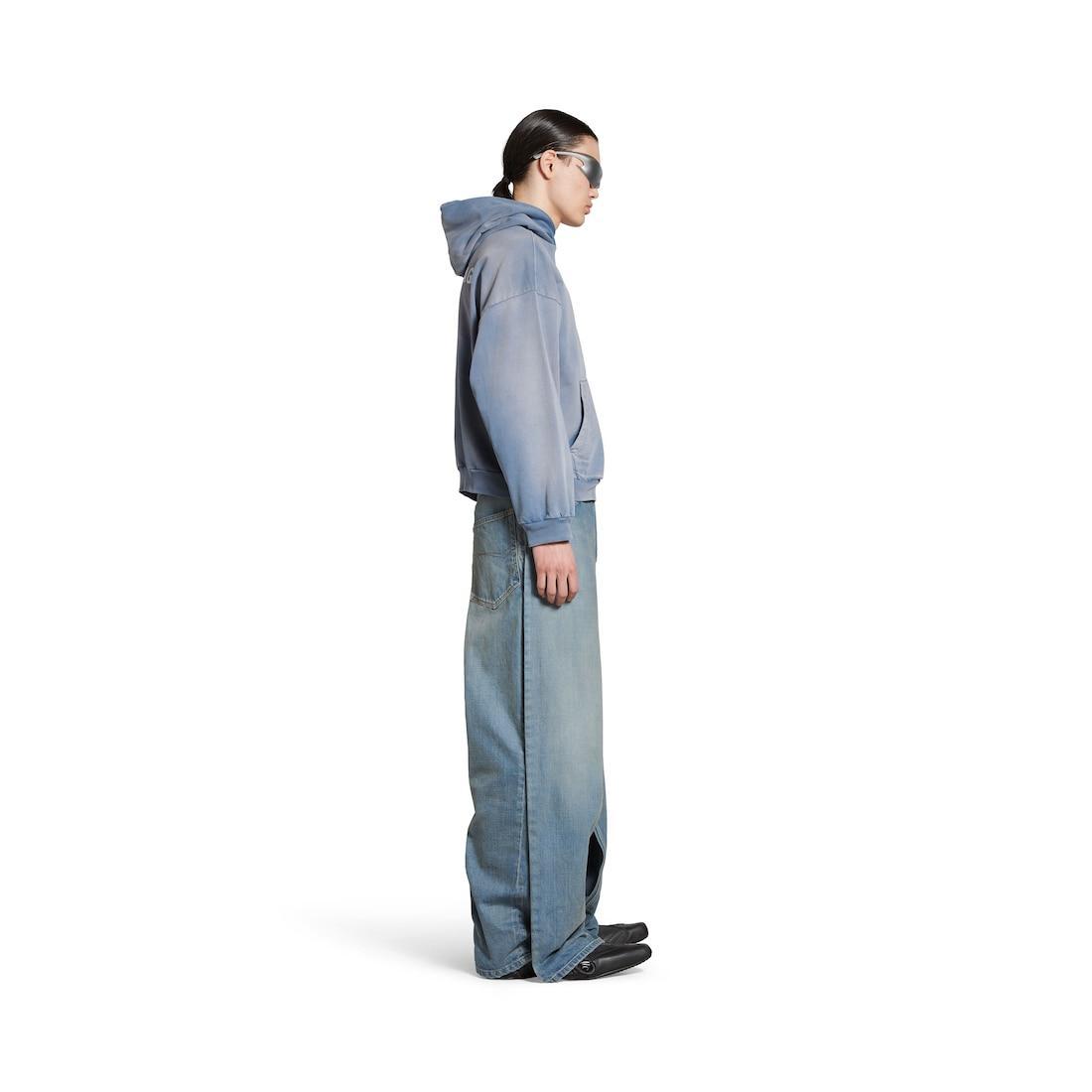 Balenciaga Back Hoodie Medium Fit in Blue Product Image