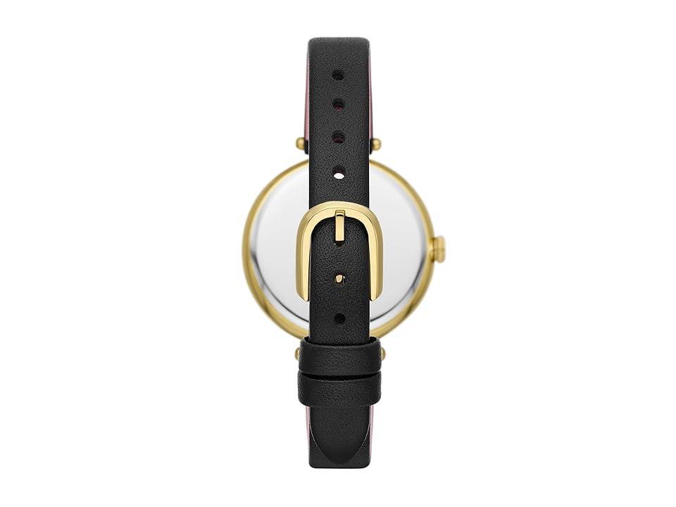 kate spade new york Womens Holland Three-Hand Black Leather Strap Watch Product Image